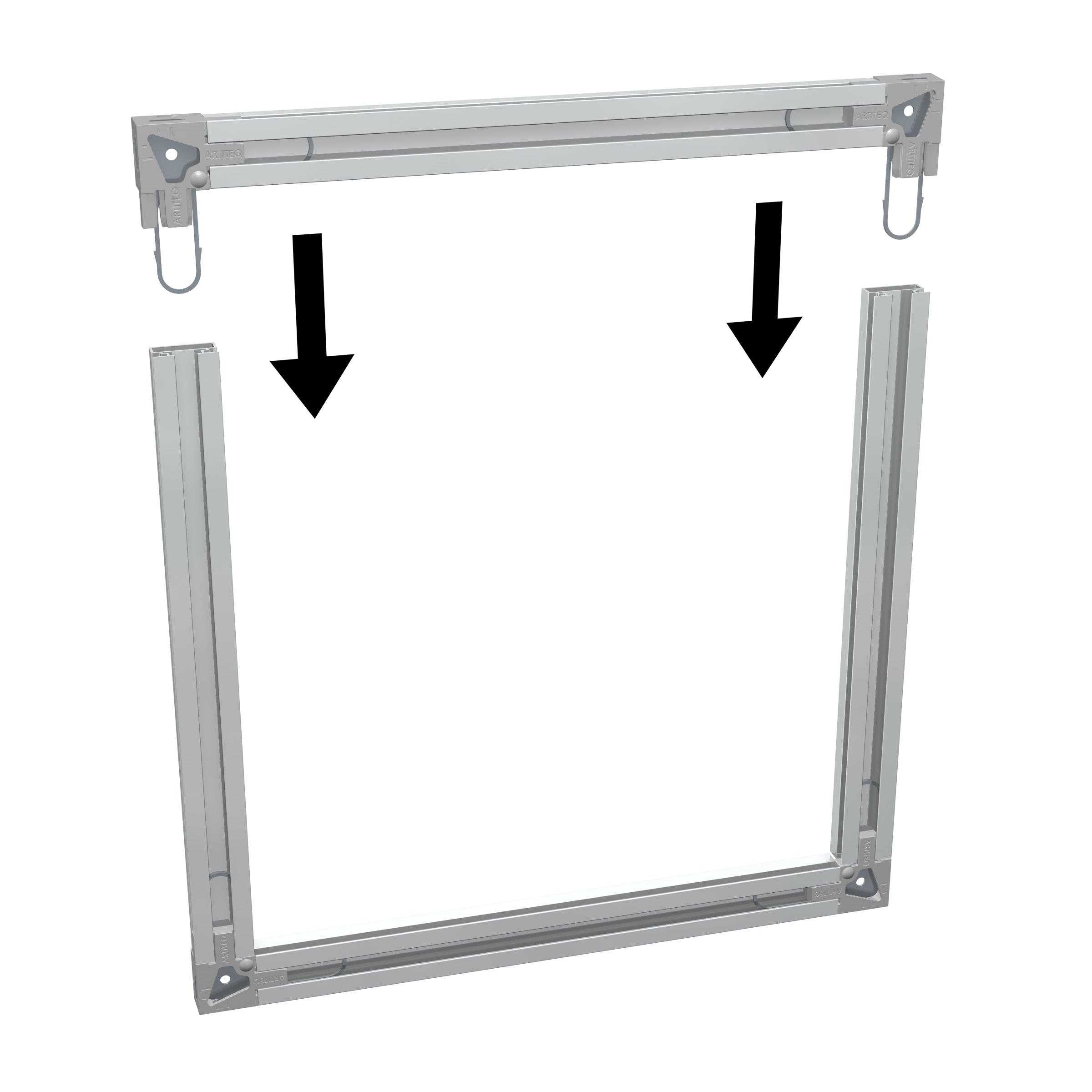Pack de 2 back frame rail Alu brut - barre de suspension