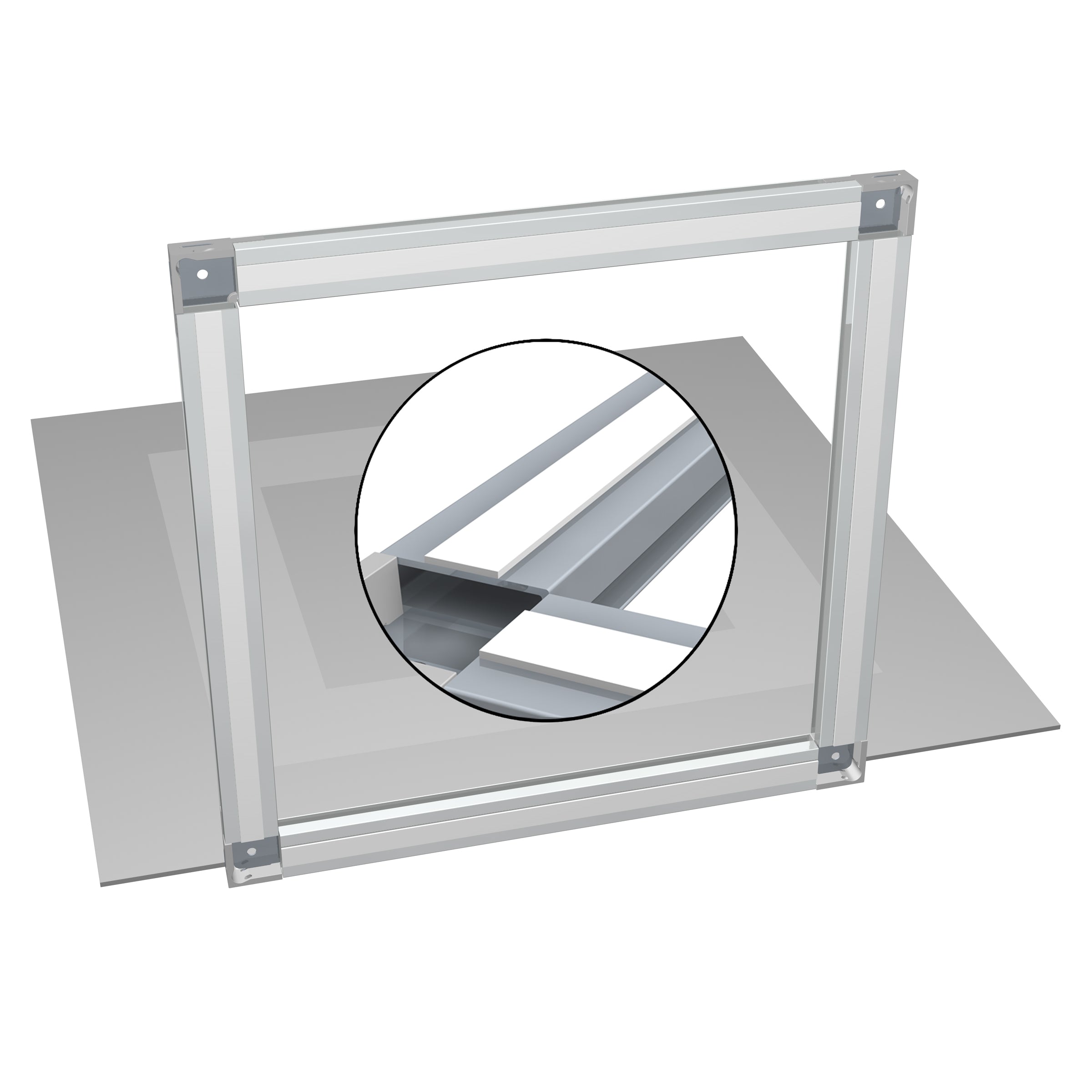 Pack de 2 back frame rail Alu brut - barre de suspension