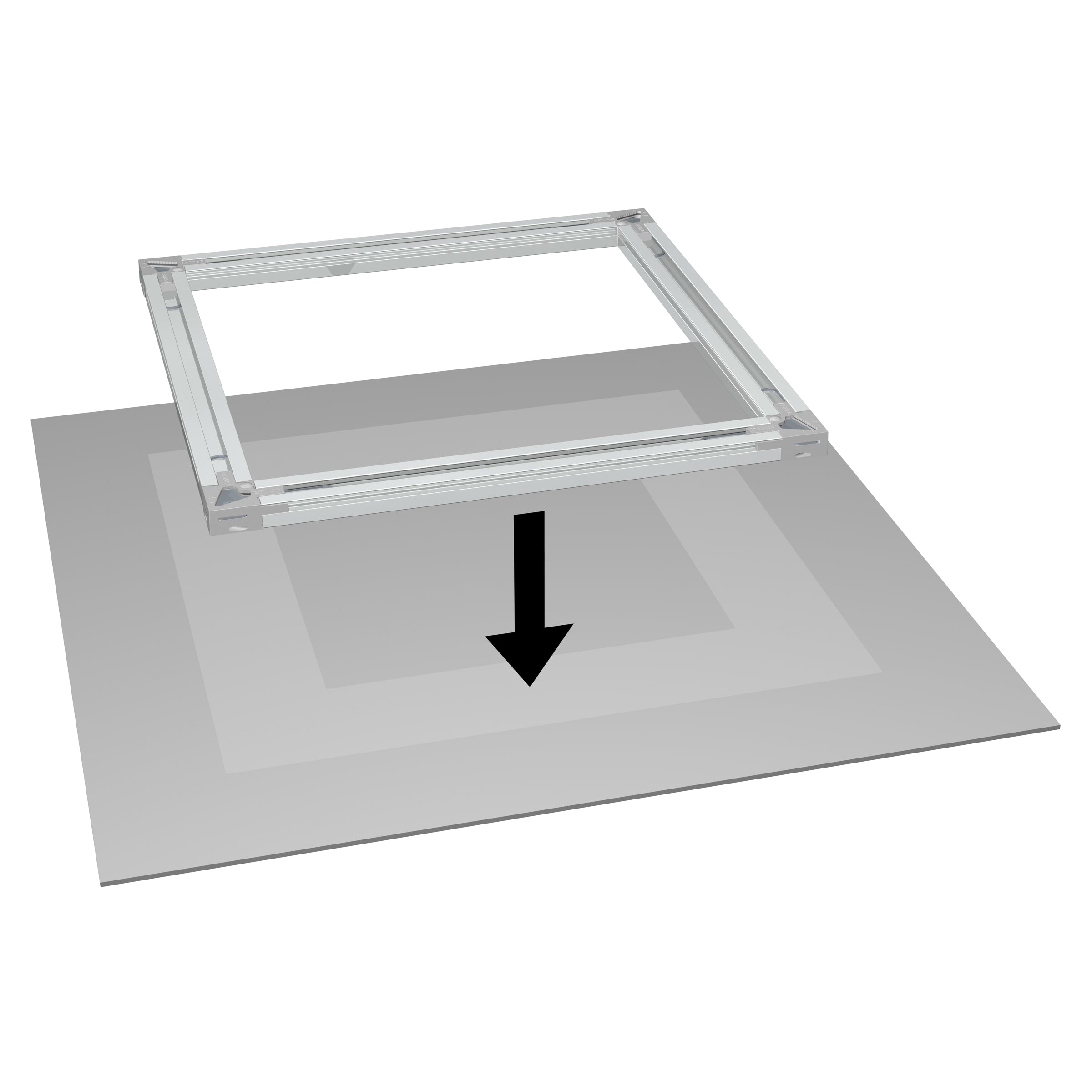 Pack de 2 back frame rail Alu brut - barre de suspension