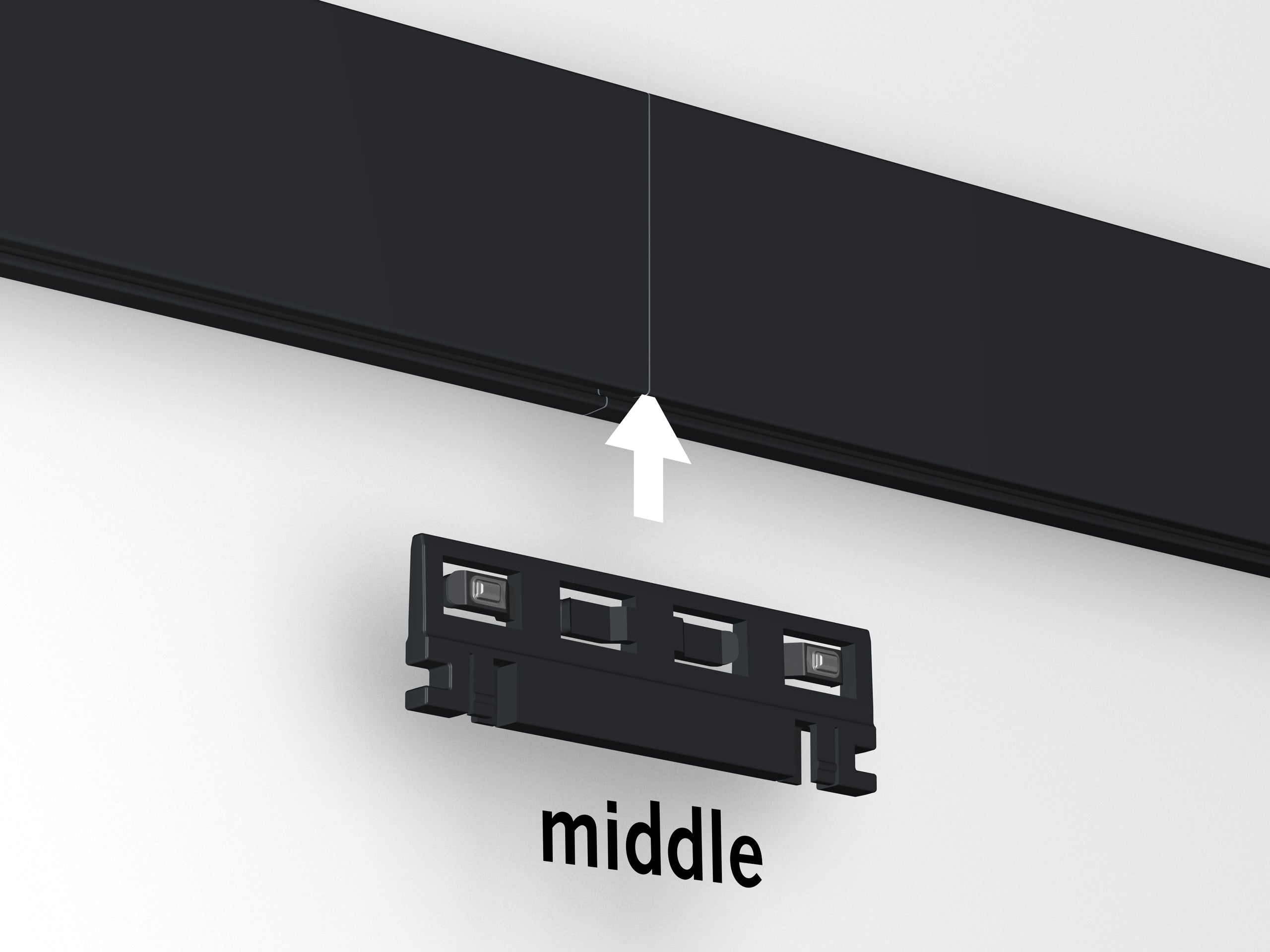 Cimaise Illume Duo Rail Noir 200 cm - Accrochage et éclairage tableau Artiteq