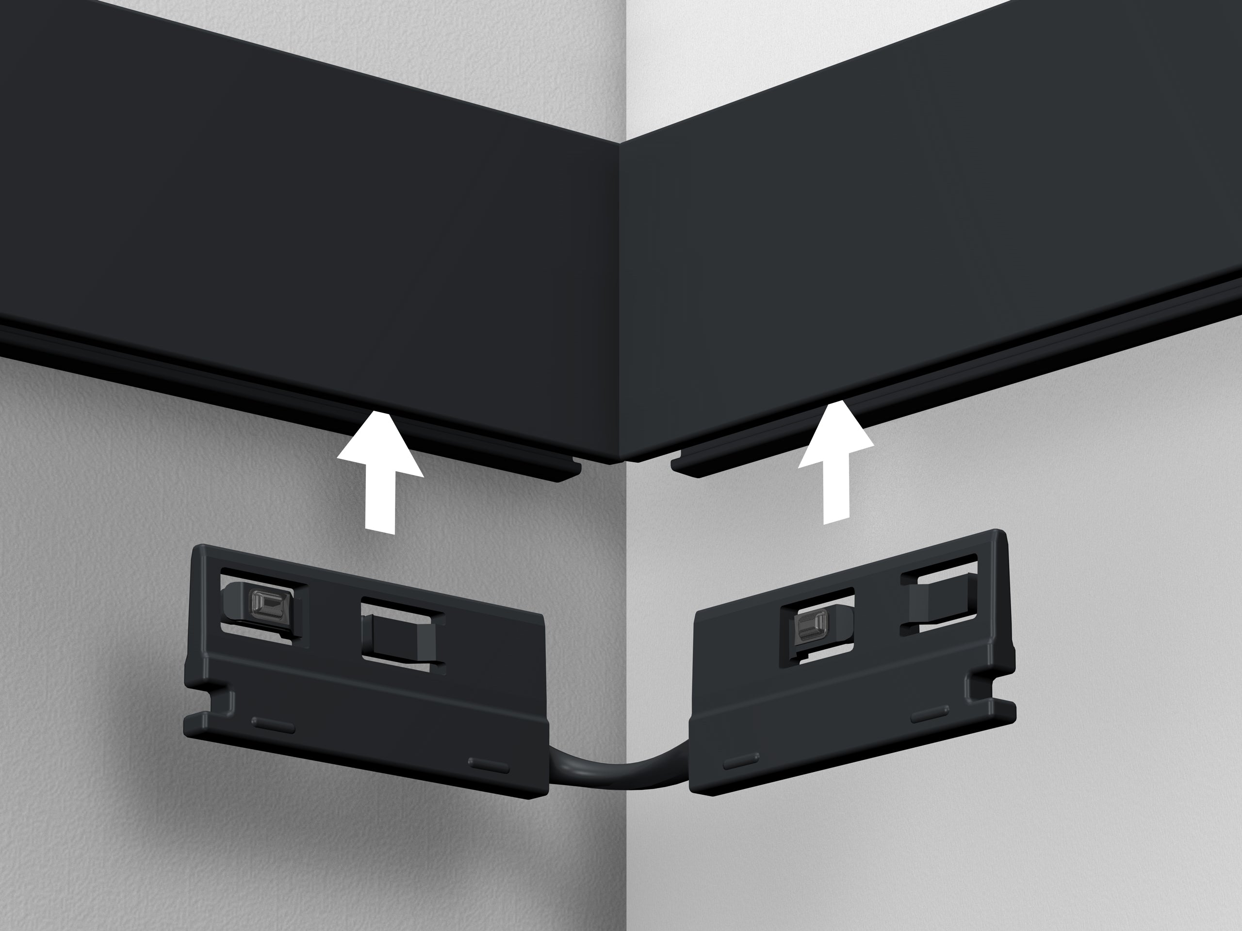 Connecteur électrique flexible d'angle Illume Duo Rail - Accrochage et éclairage tableau