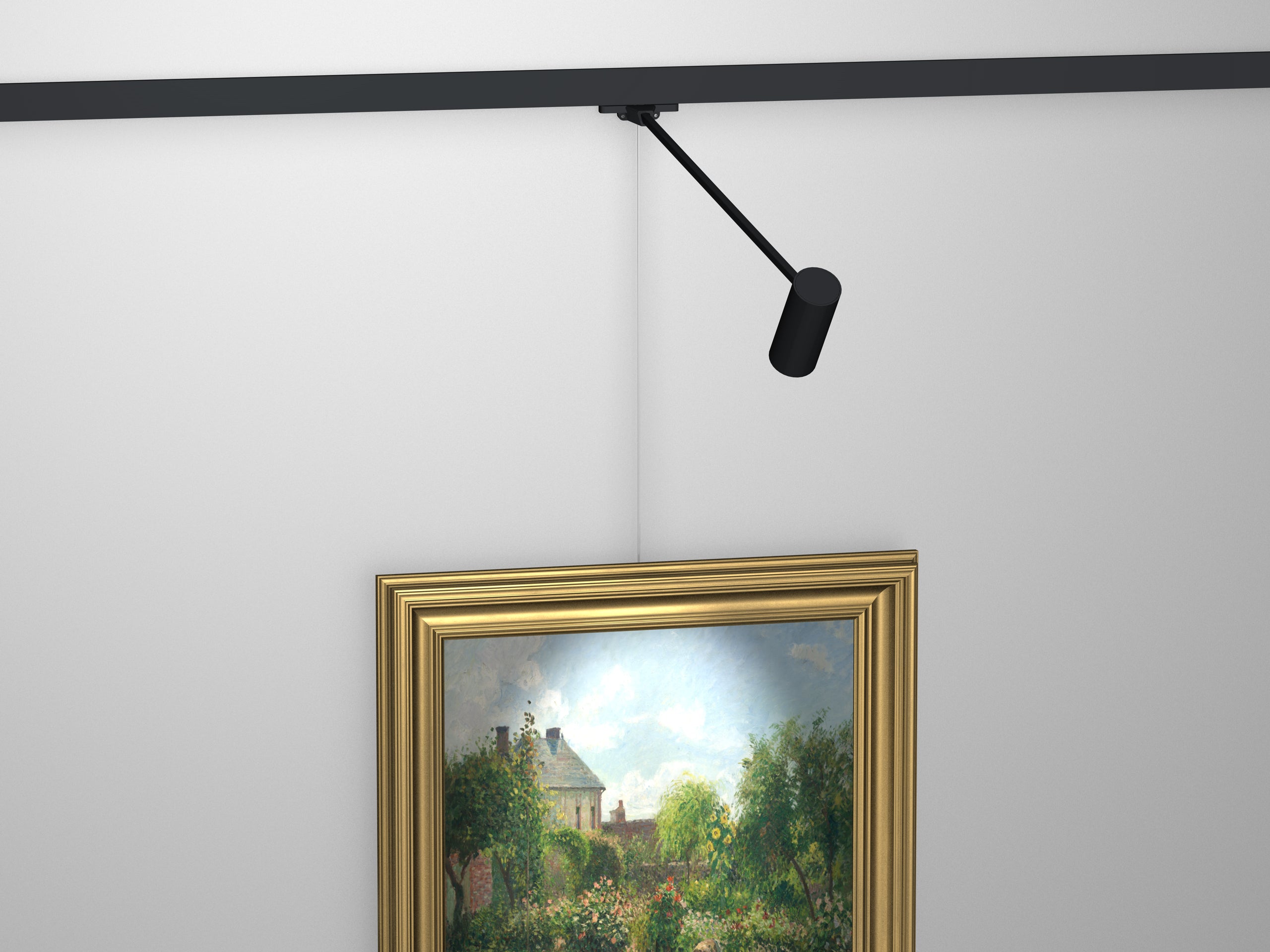 Spot sur tige 50 cm bronze Illume Duo Rail - Accrochage et éclairage tableau Artiteq