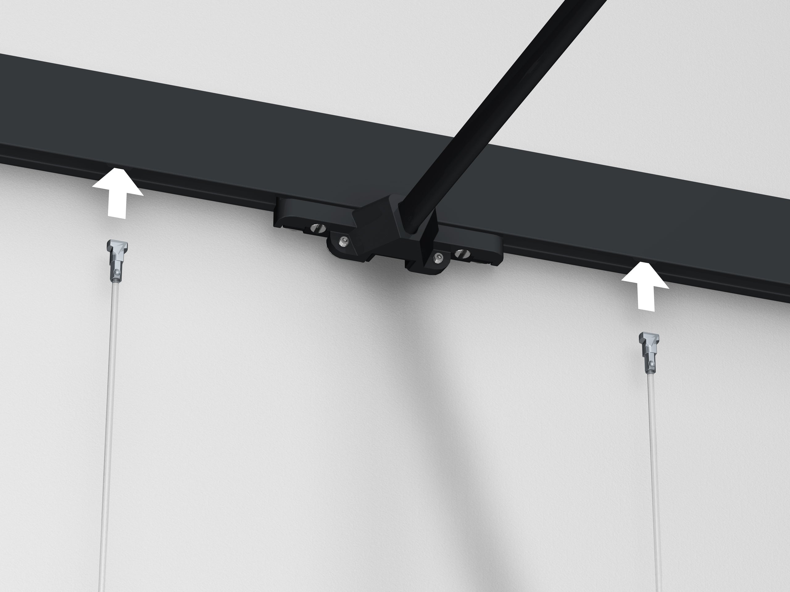 Cimaise Illume Duo Rail Noir 200 cm - Accrochage et éclairage tableau Artiteq
