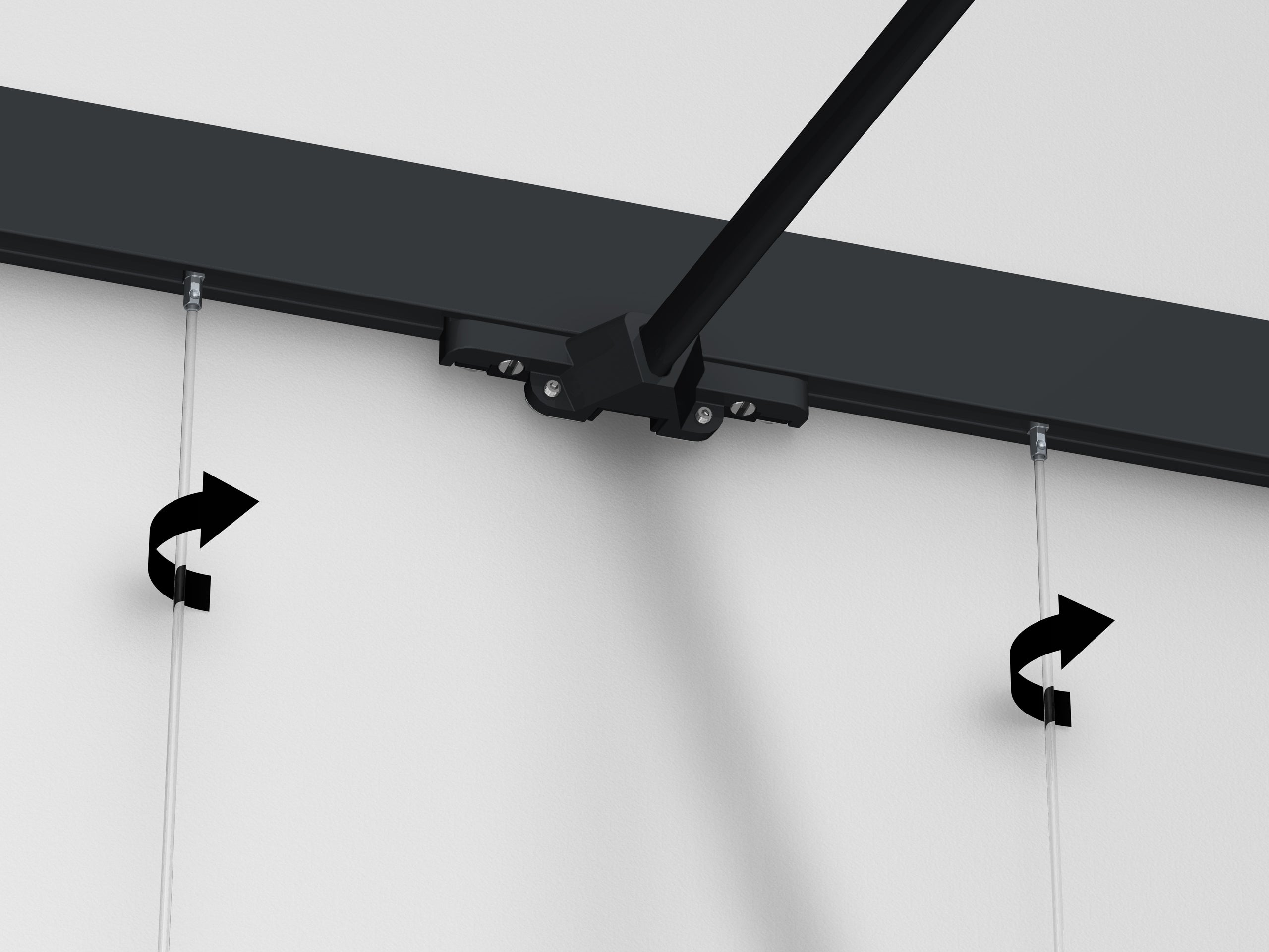 Cimaise Illume Duo Rail Noir 200 cm - Accrochage et éclairage tableau Artiteq
