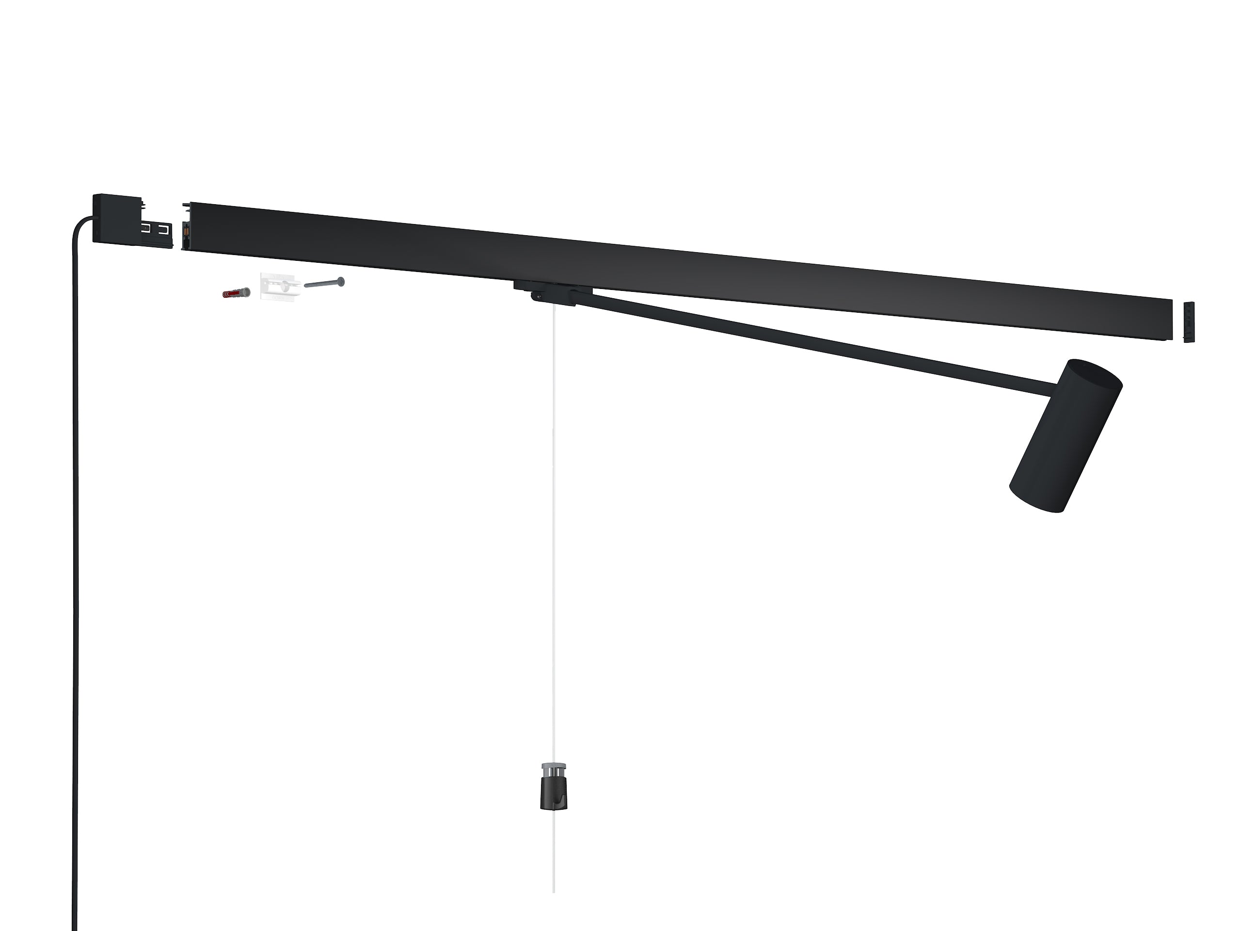 Cimaise Illume Duo Rail Noir 200 cm - Accrochage et éclairage tableau Artiteq
