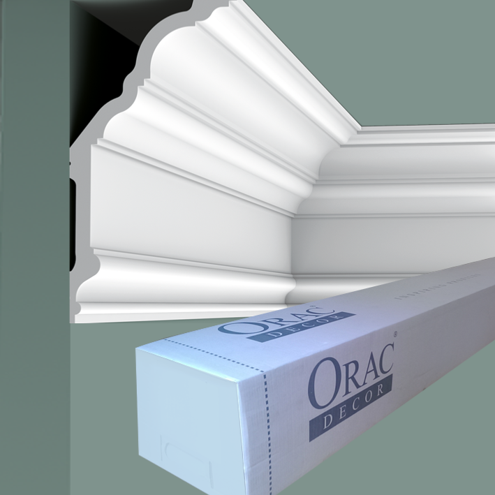 C340 Corniche plafond polyuréthane Orac Decor Luxxus - 25,5x13.5x200cm (h x p x L)- moulure décorative