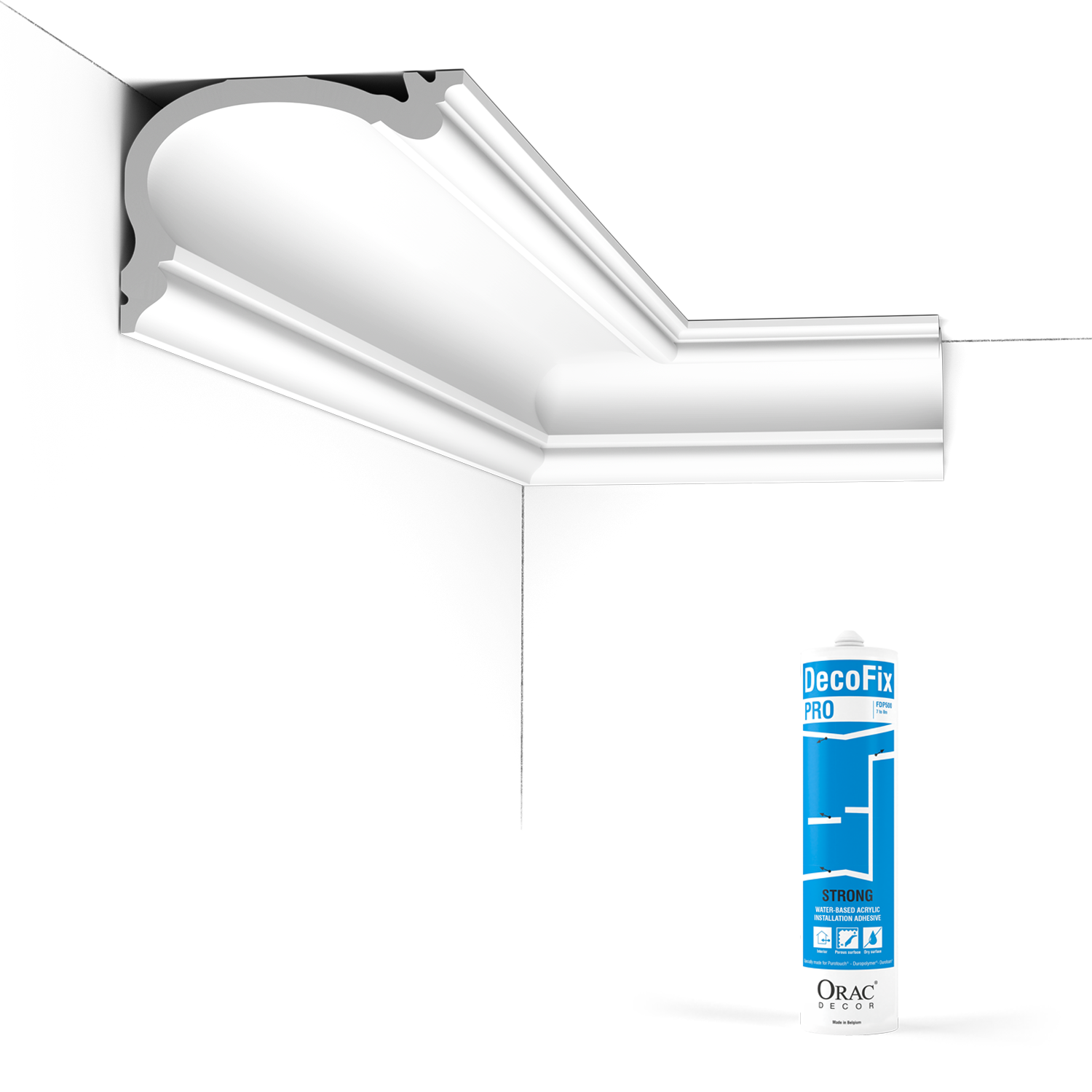 Pack 10 mètres Corniches Plafond C341 avec colle - Orac x Cimaises-et-plus - 8.8