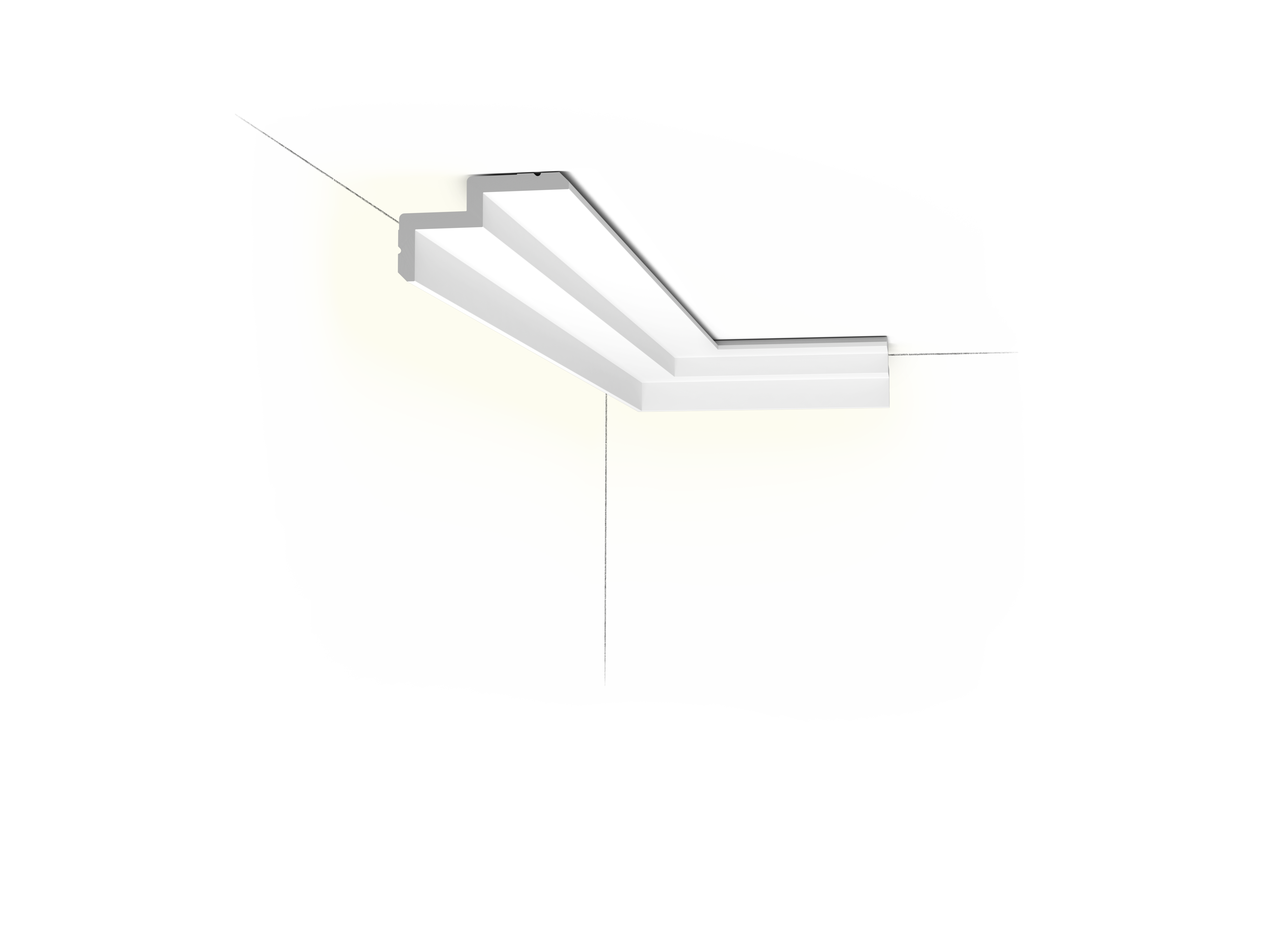 C390 STEPS Corniche plafond pour éclairage indirect et cache tringle à rideaux Orac Decor - 6x10x200cm (h x p x L) - moulure décorative polyuréthane