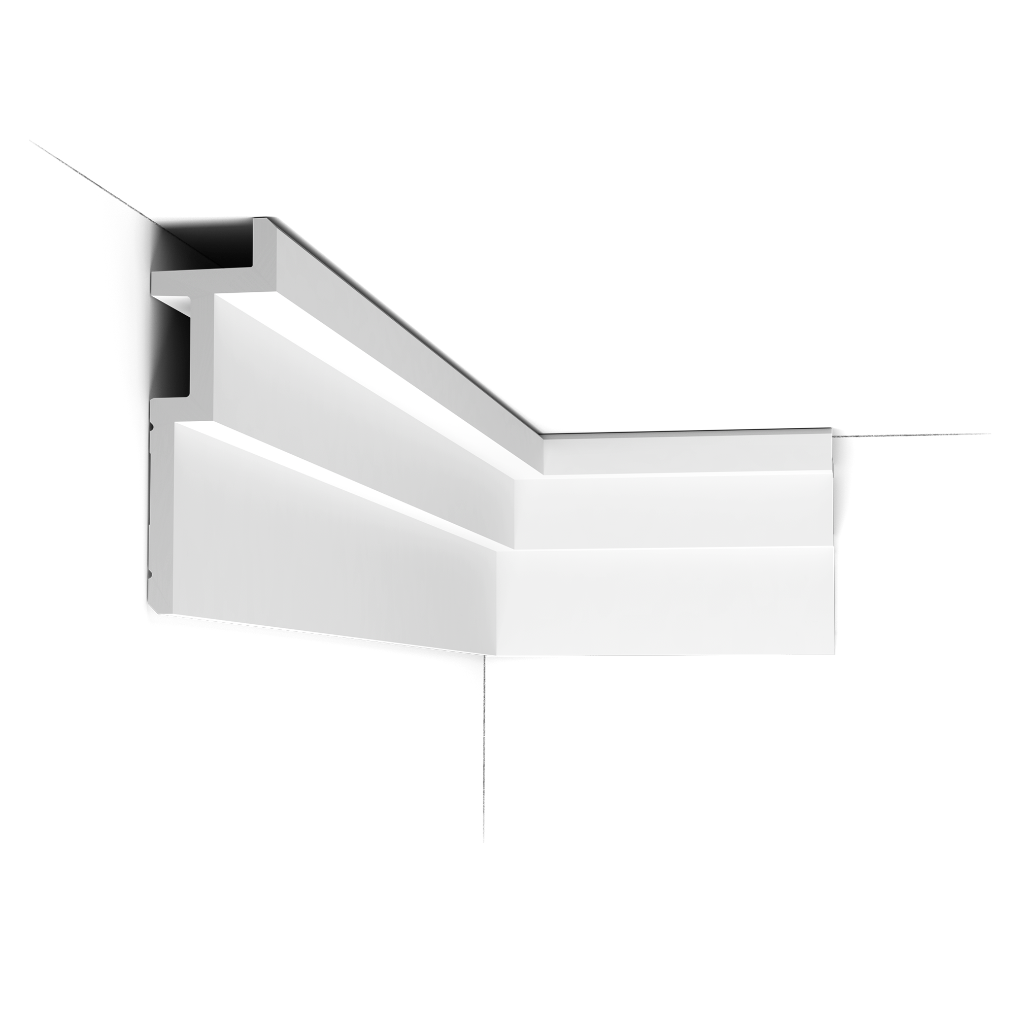 C396 STEPS Corniche Plafond pour éclairage indirect et cache tringle à rideau Orac Decor - 18,5x6,1x200cm (h x p x L) - moulure décorative polyuréthane