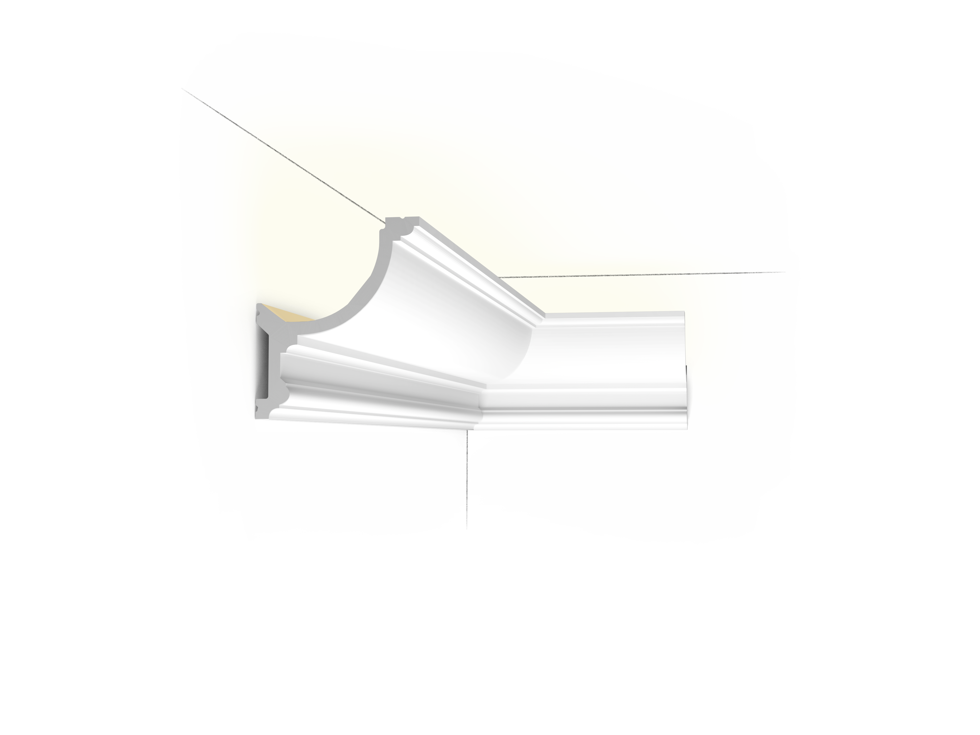 C901 Corniche plafond pour éclairage indirect Orac Decor - 14,8x12,4x200cm (h x p x L) - moulure décorative polyuréthane