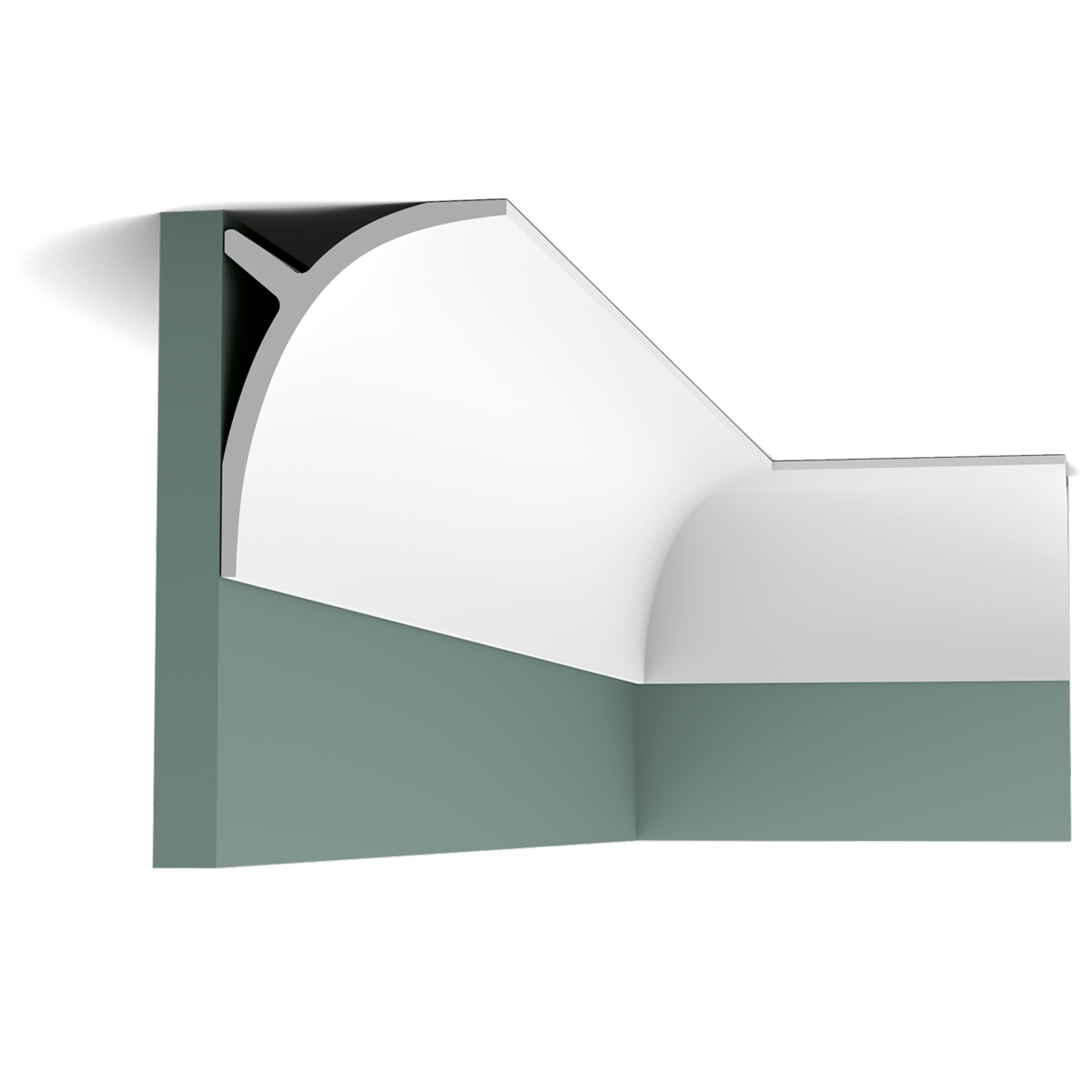 Moulure type Corniche cache tringle à rideau & éclairage indirect C991 Orac