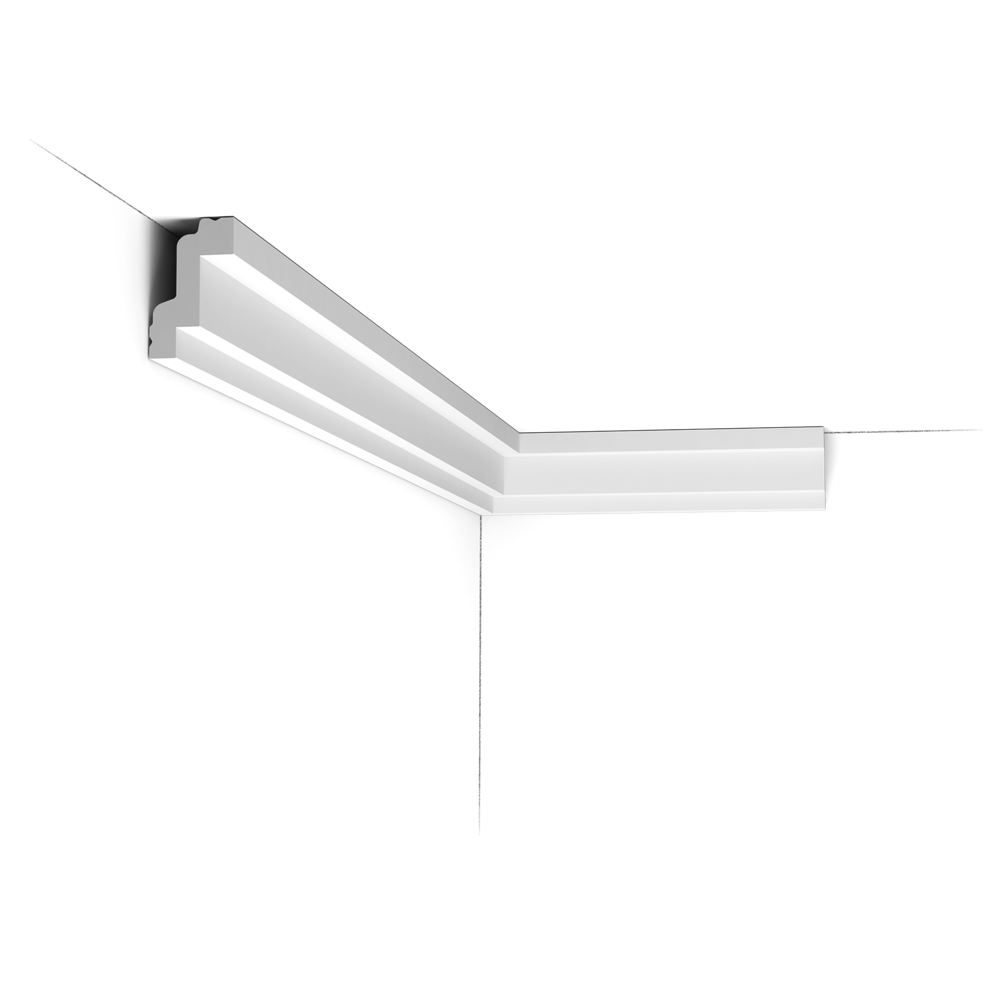 Cornisa de techo decorativa CB531 Orac - 4,2 x 2,6 x 200 cm (alto x ancho) - poliestireno