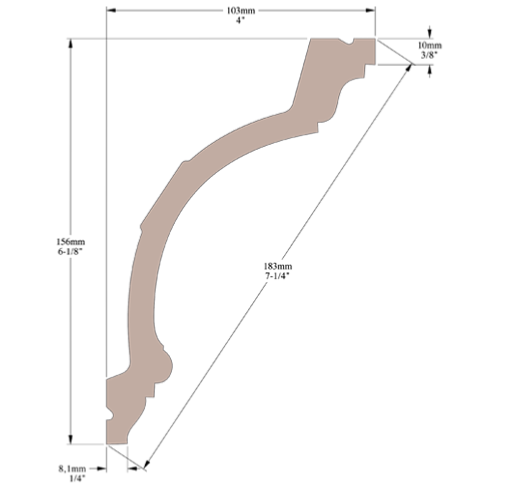 Corniche plafond Cimaises et plus C02 - 15,6x10,3x200cm (h x p x L) - moulure décorative polyuréthane