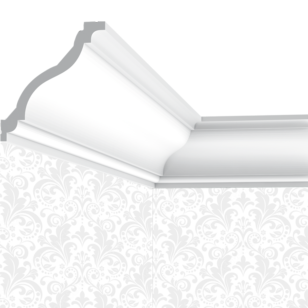 Corniche plafond Cimaises et plus C14 - 2x3x200cm (h x p x L ) moulure décorative polymère