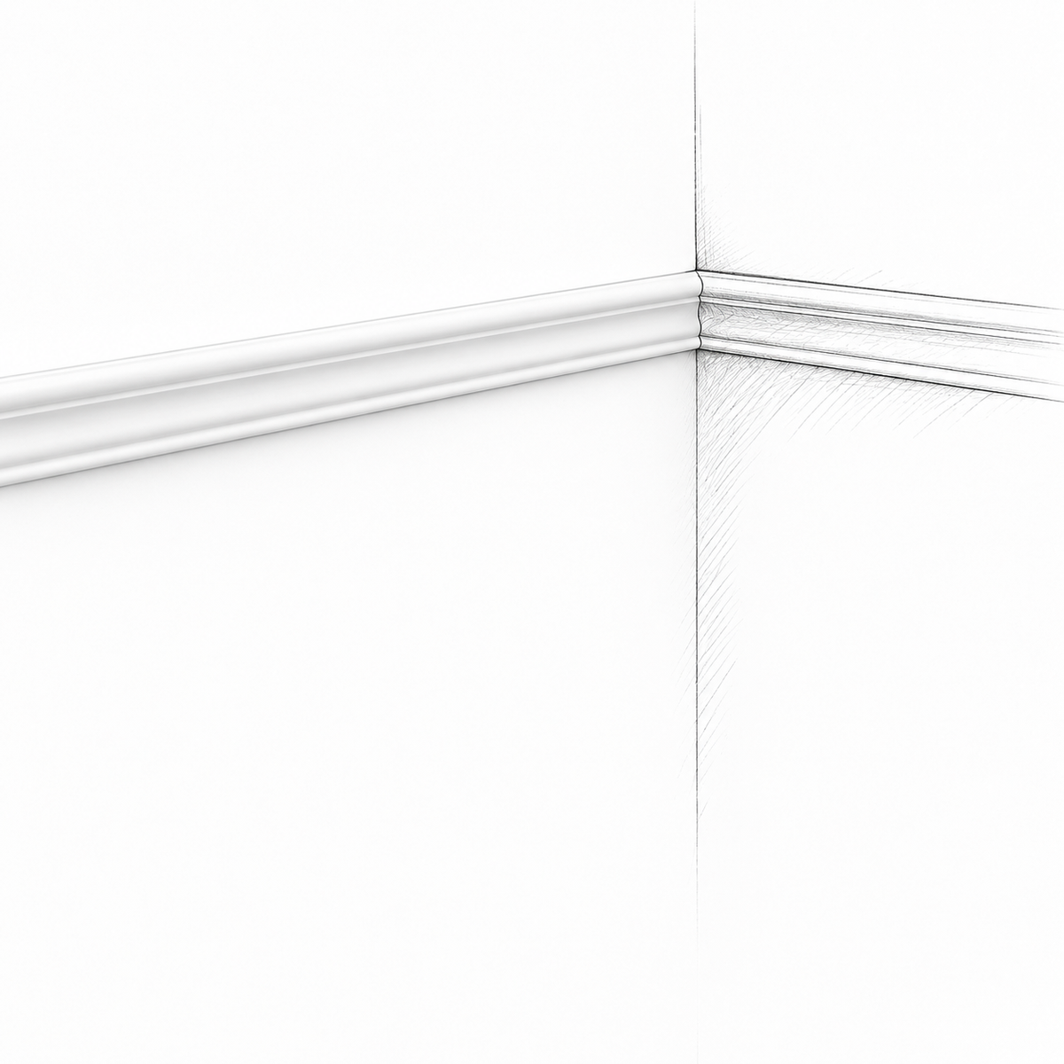 Moulding M400 4.5 x 1.6 cm - Polyurethane Picture Rails &+