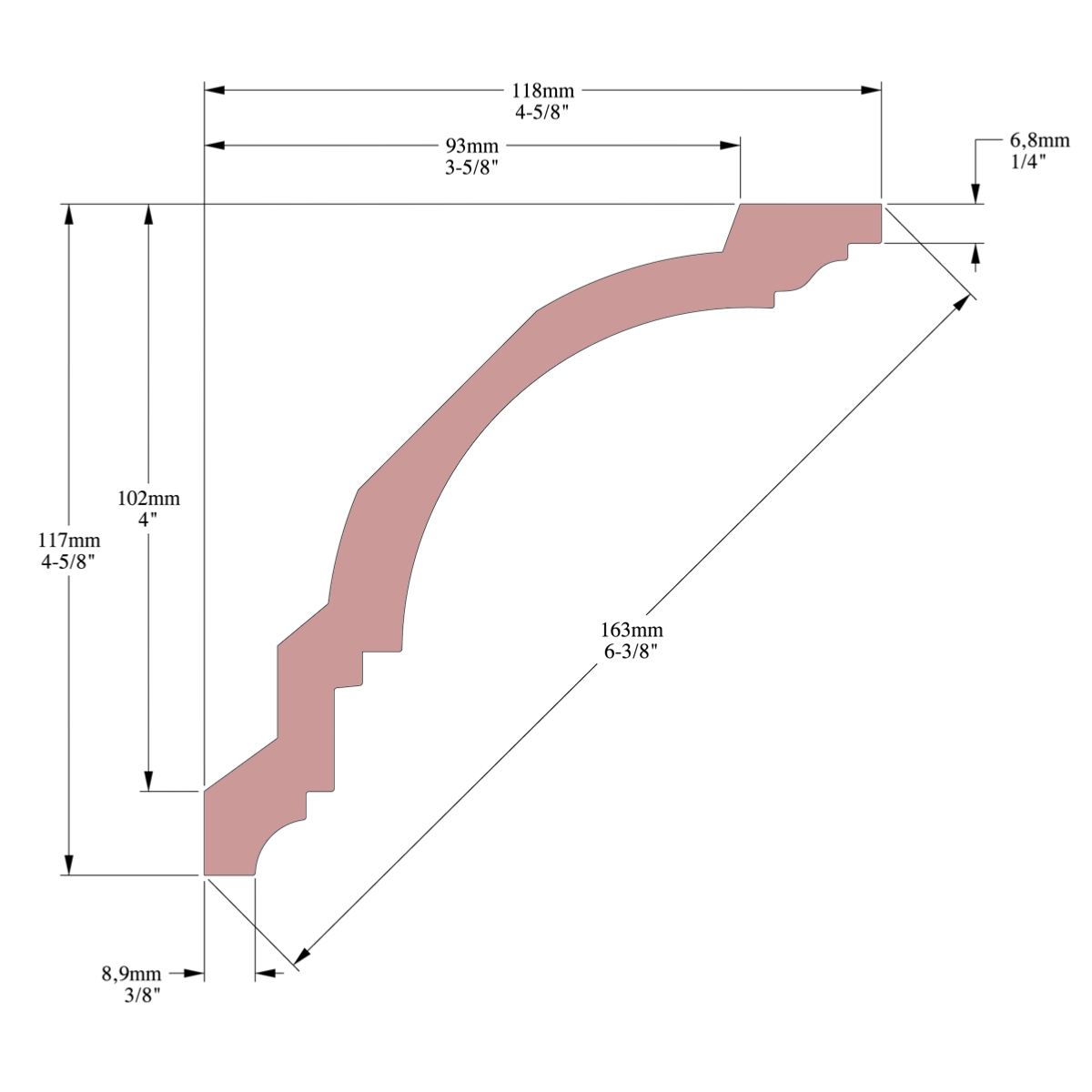 Corniche plafond Cimaises et Plus C06 - 12x12x200cm (h x p x L) - moulure décorative polyuréthane