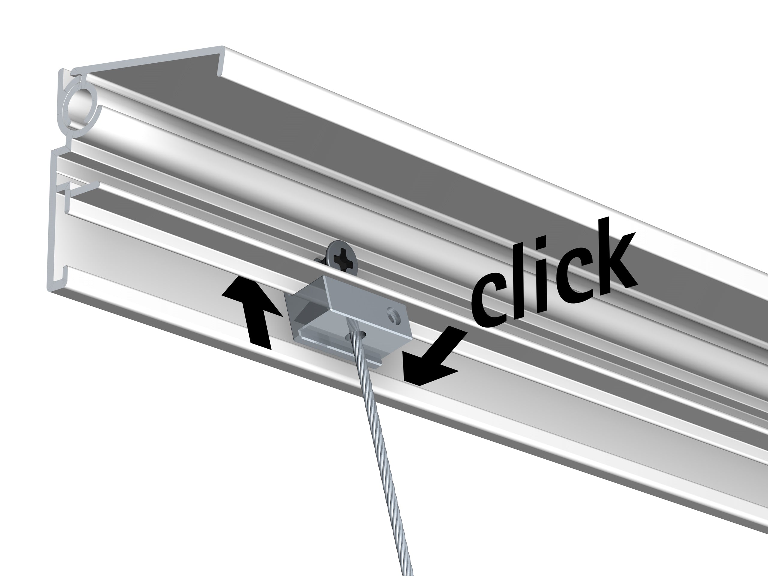 Set Slider câble acier inoxydable 1,8 mm pour cimaise Museum PLUS - Track & Slide