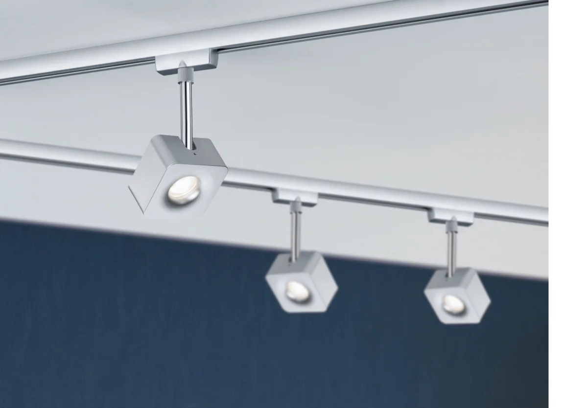 Spot Cube URail 8W Paulmann - Eclairage Tableau sur Rail Plafond