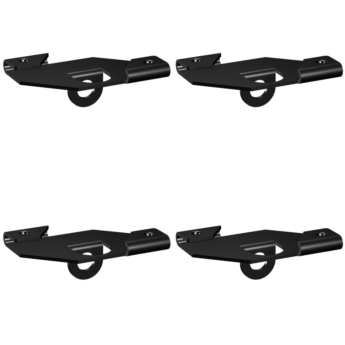 Pack of 4 Black 24 mm false ceiling clips - steel cable suspension with loop