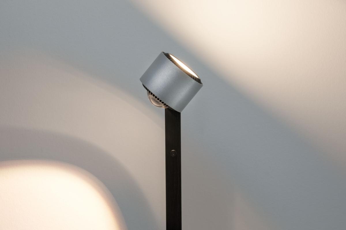 Lampadaire LED Aldan 17W noir et alu brossé - éclairage tableau