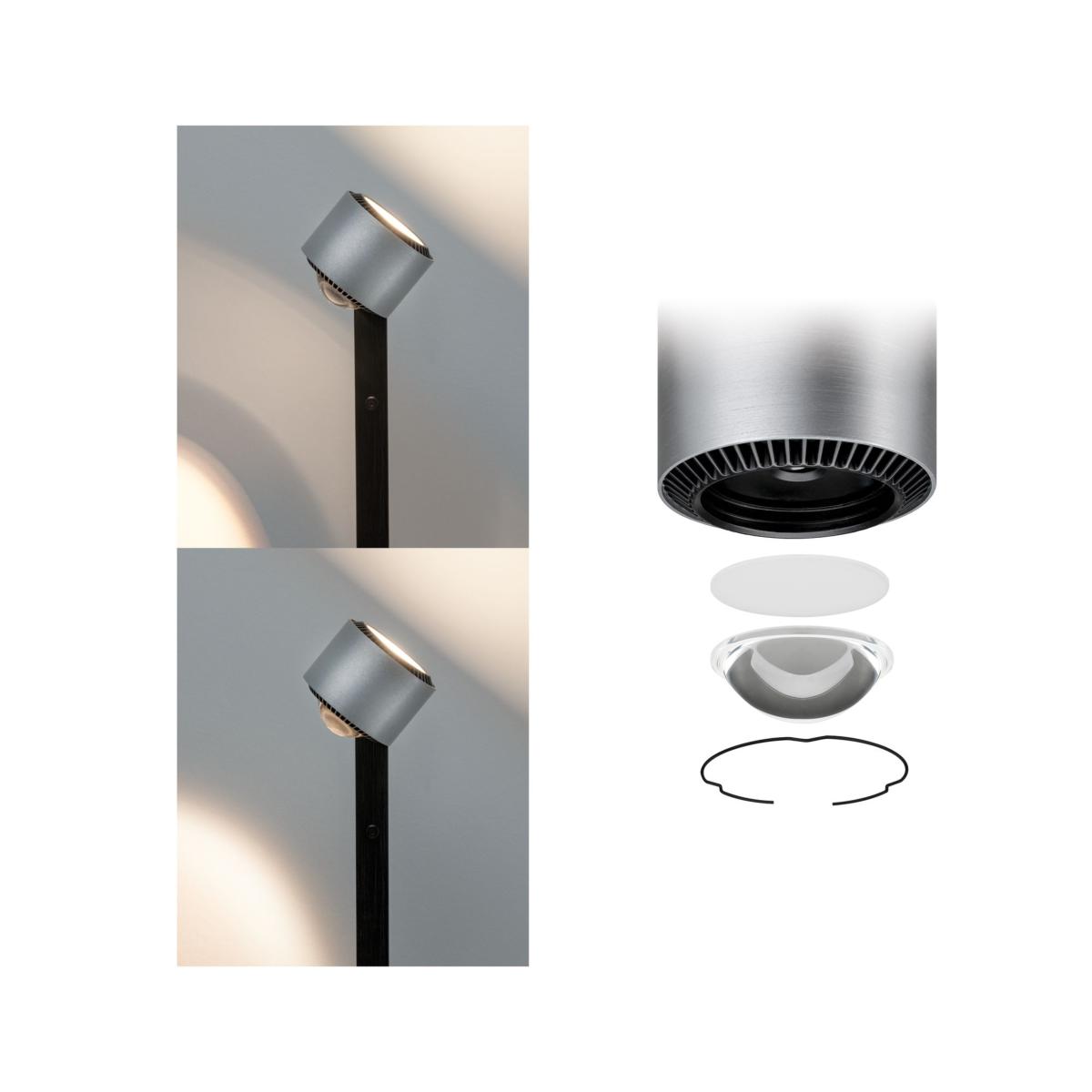 Lampadaire LED Aldan 17W noir et alu brossé - éclairage tableau