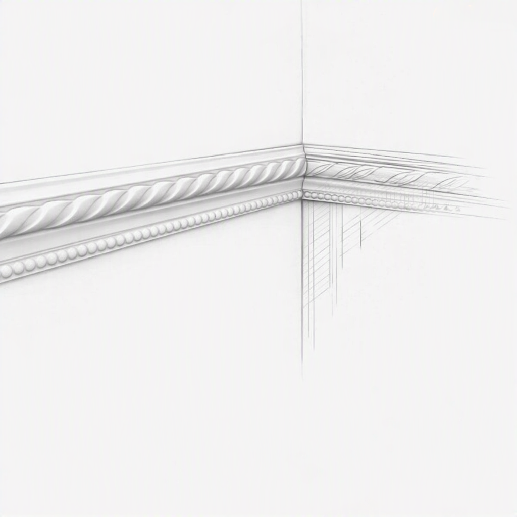 Molding M314 6.6 x 1.9 cm - Polyurethane Dado Rails &+