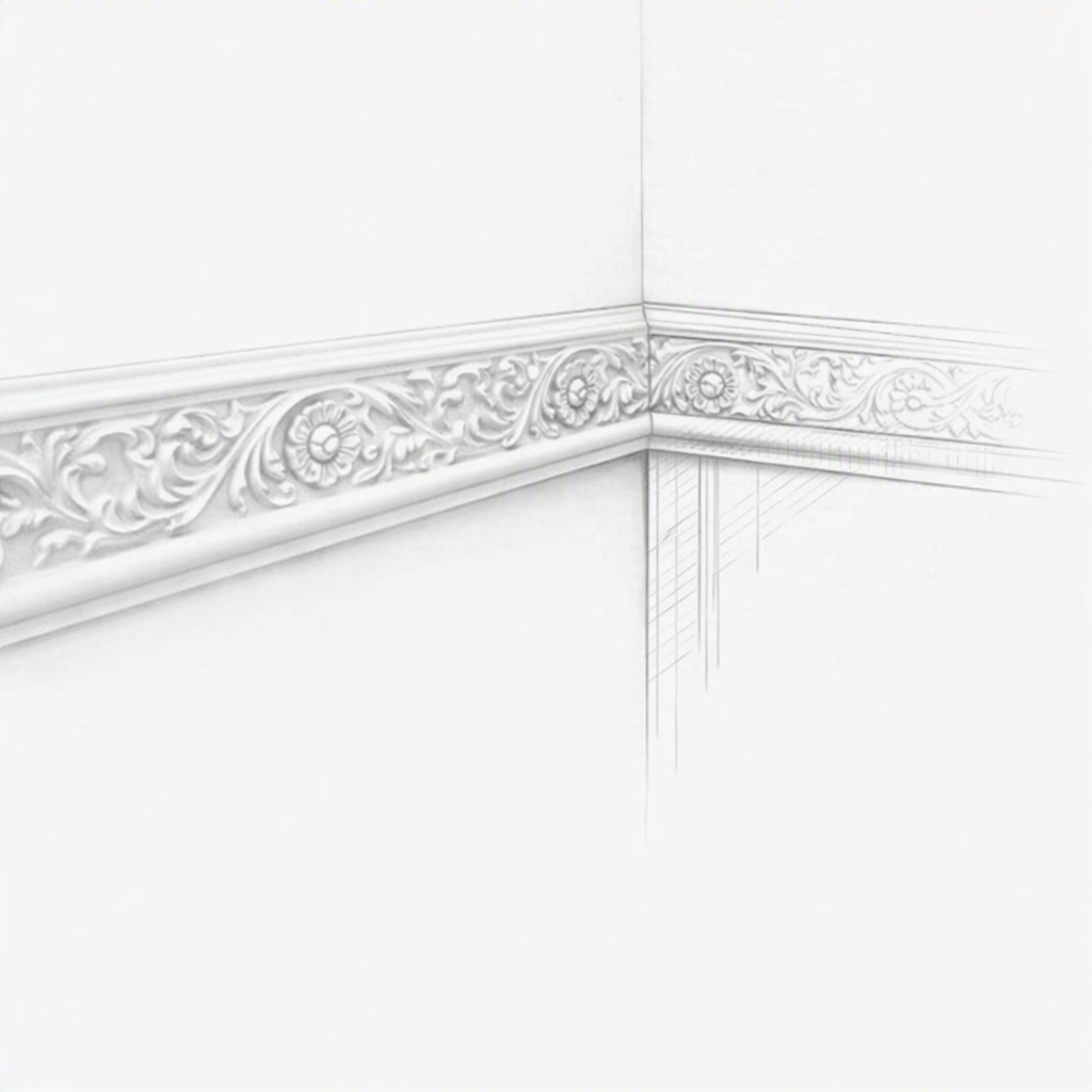 Moulding M337 7.8 x 1.2 cm - Polyurethane Dado Rails &+