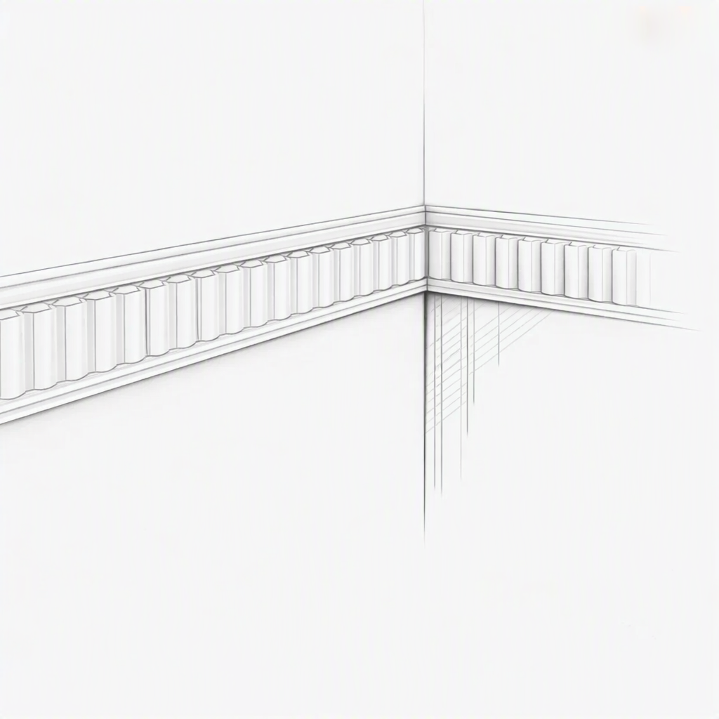 Moulding M338 4 x 0.9 cm - Polyurethane Dado Rails &+