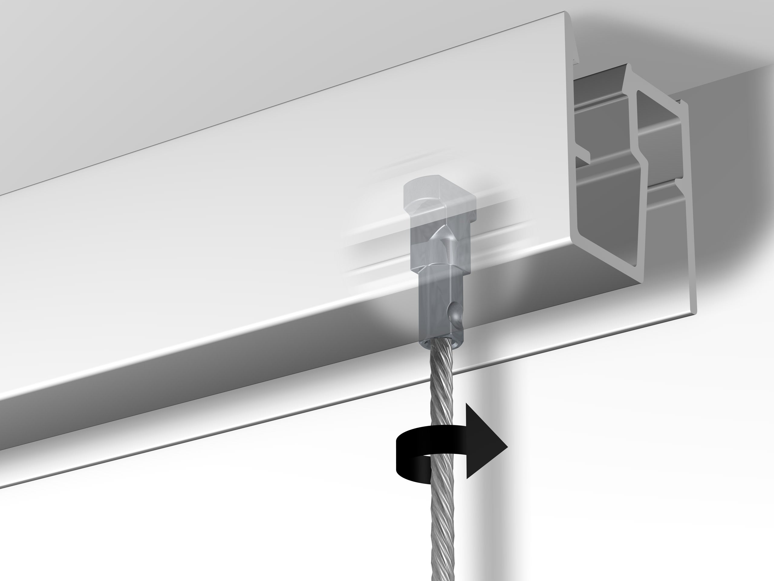 Rail cimaise Click plafond R40 - 200cm Newly