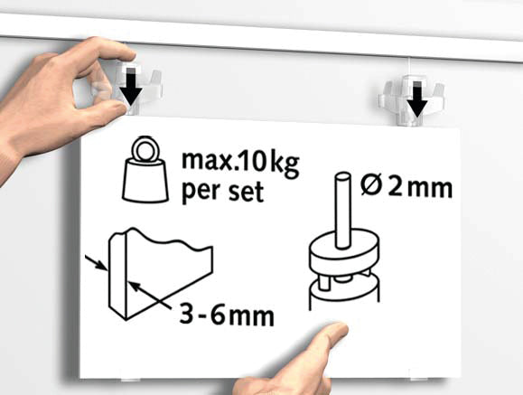 Hanging set for rigid panel H300