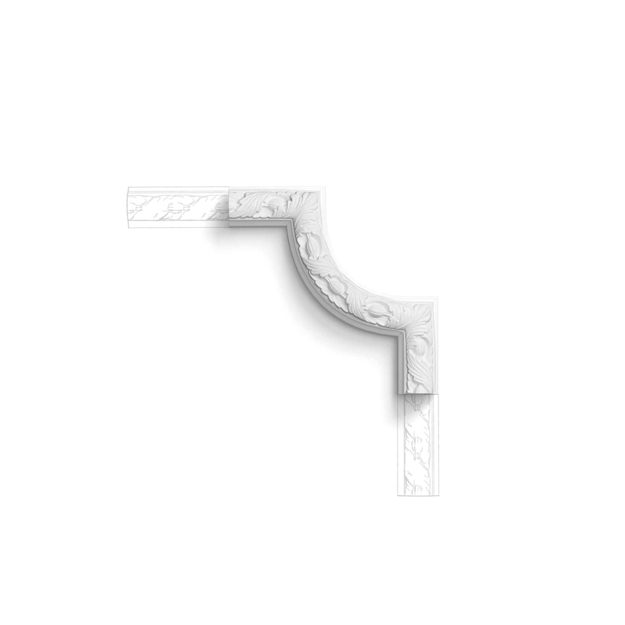 P101A Coin Cimaise Orac Decor - 24,5x2,4x24,5cm (h x p x L) - moulure décorative