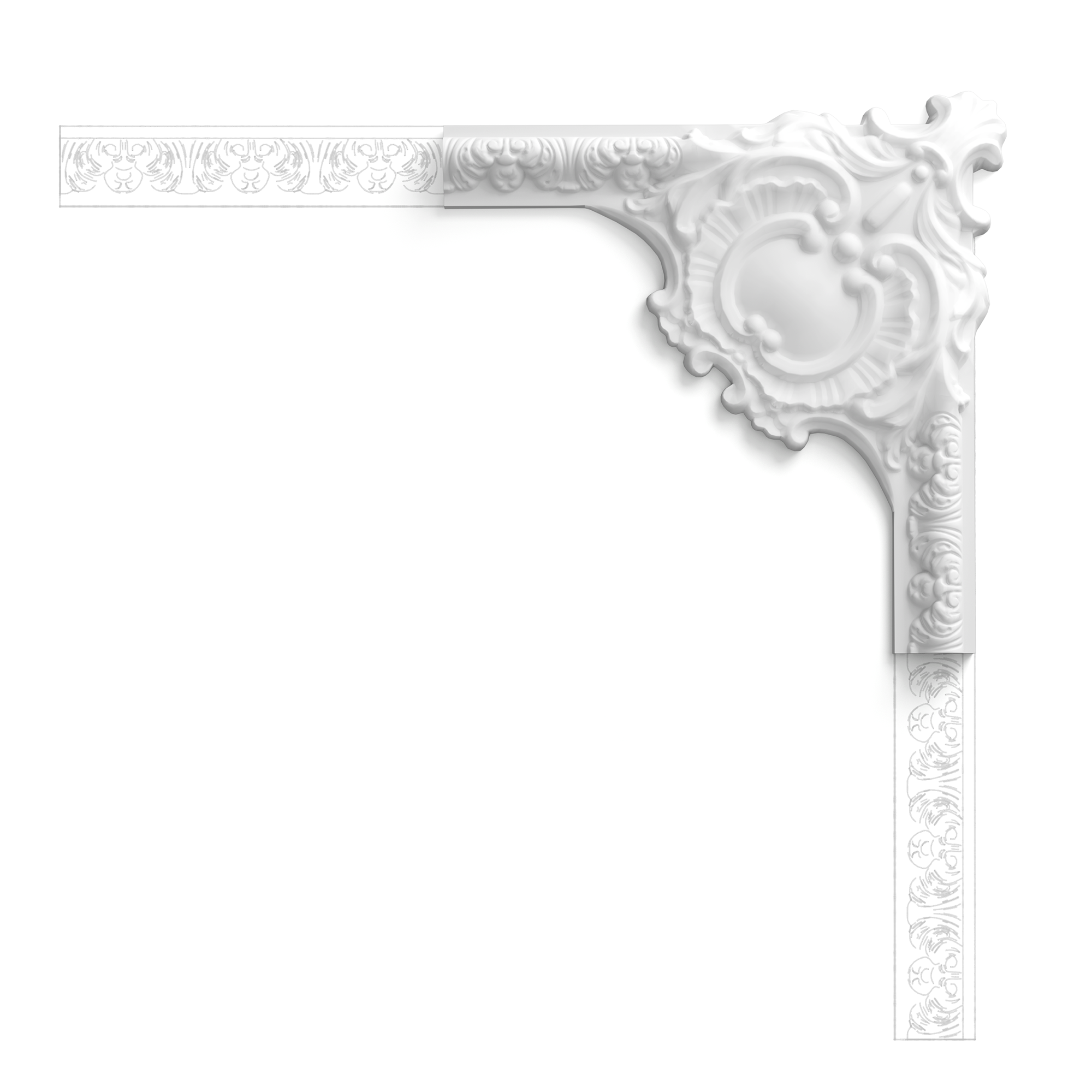 P3020A Cimaise murale Orac Decor - 42,5x4x42,5cm (h x p x L) - moulure décorativ