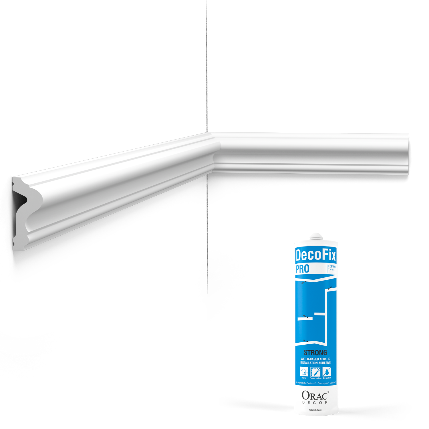 Pack 10 mètres Cimaise murale P8020 avec colle - Orac x Cimaises-et-plus - 6x2,5