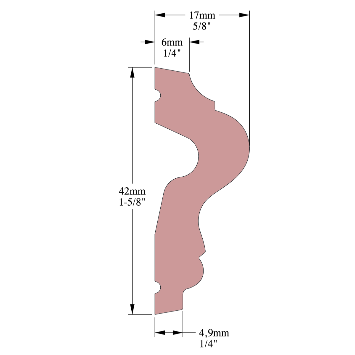 Cimaise / Moulure  Cimaises et Plus M01 - 4x1,5x200cm (h x p x L) - moulure décorative polyuréthane