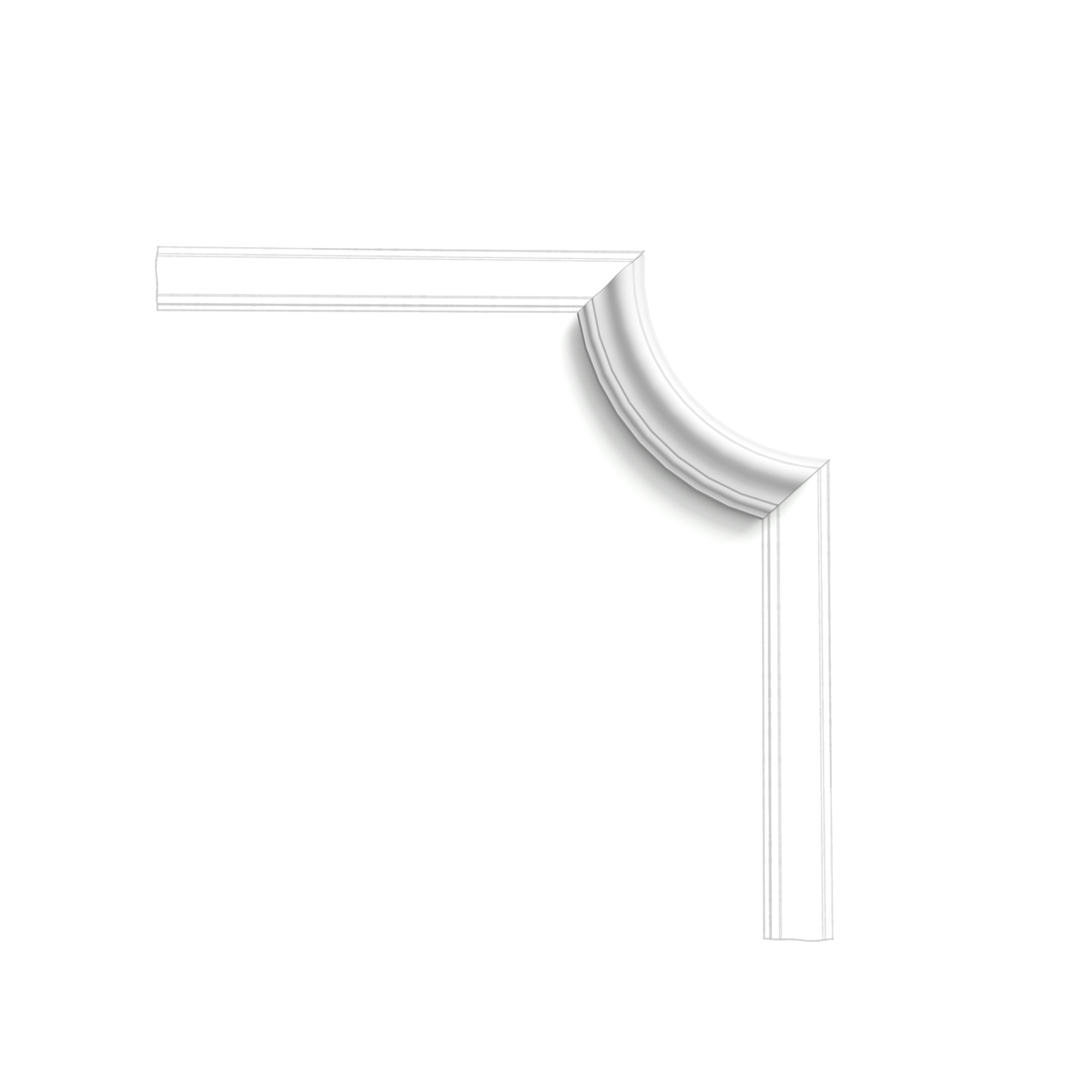 P8030C Coin Cimaise Orac Decor - 1,5x5,5x19 (h x p x L) - moulure décorative pol