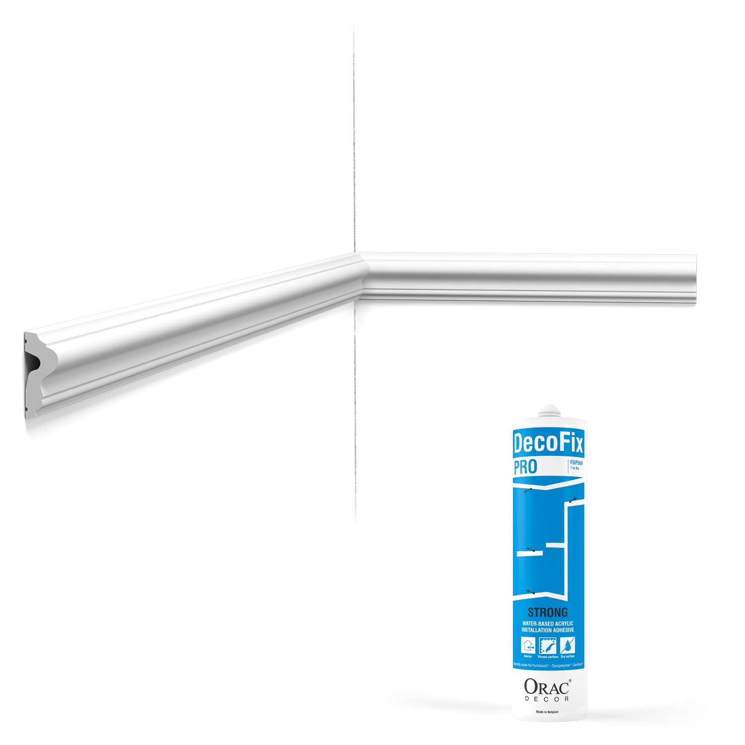 Pack 10 mètres Cimaise murale P8030 avec colle - Orac x Cimaises-et-plus - 4x1,5