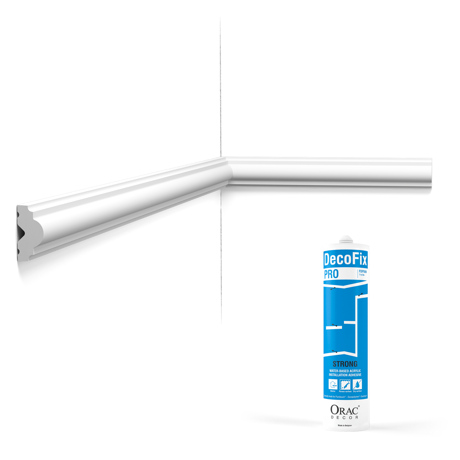 Pack 10 mètres Cimaise murale PX103 avec colle - Orac x Cimaises-et-plus - 2,5x1