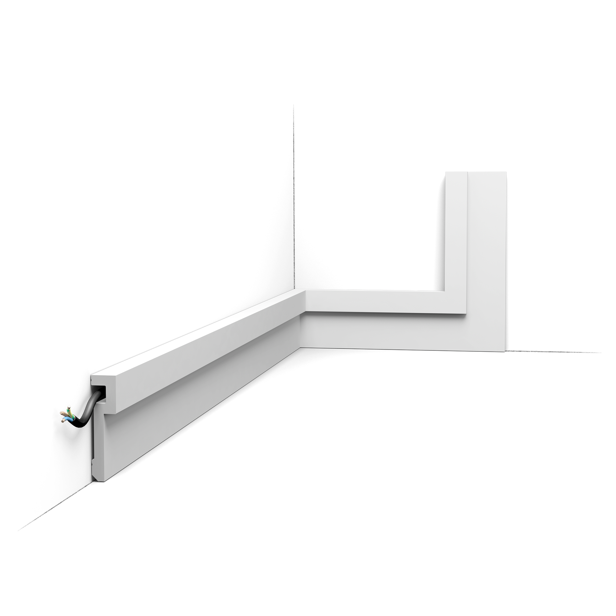 Moldura de pared decorativa Orac PX198 - 2,0 x 8,3 x 200 cm (alto x ancho) - Moldura decorativa de polímero