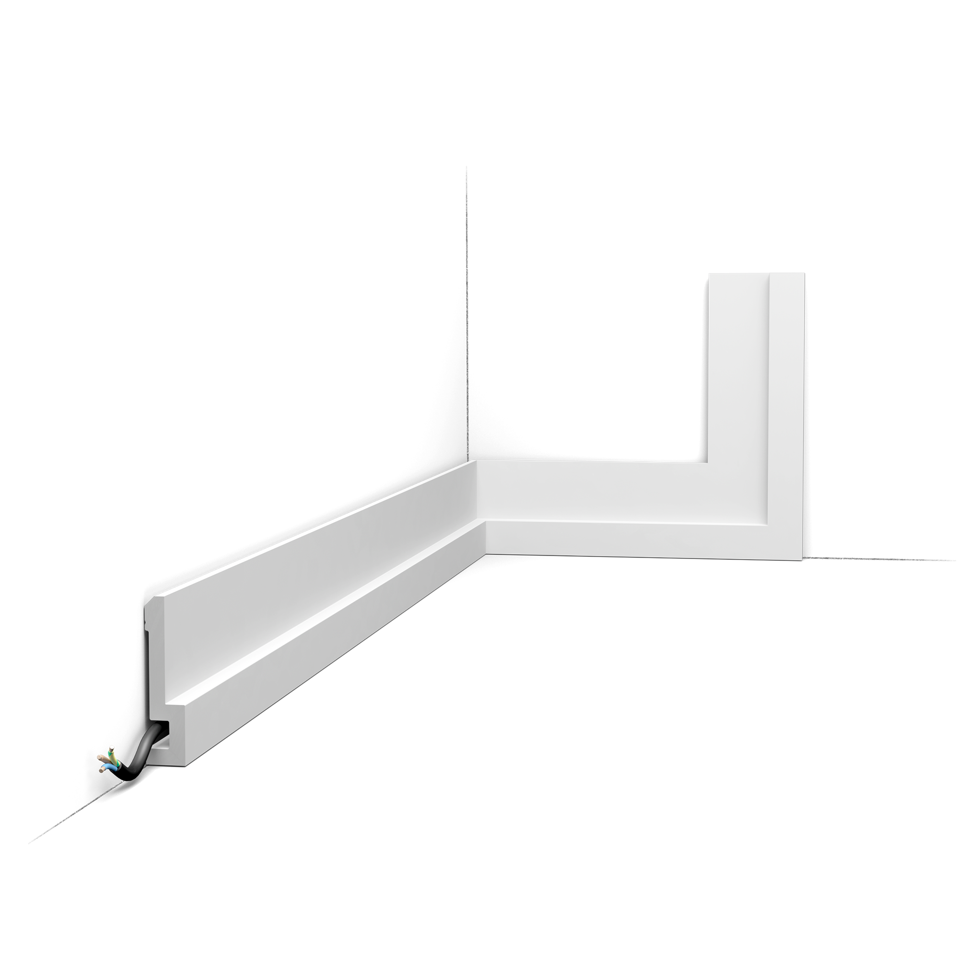 Moldura de pared decorativa Orac PX198 - 2,0 x 8,3 x 200 cm (alto x ancho) - Moldura decorativa de polímero