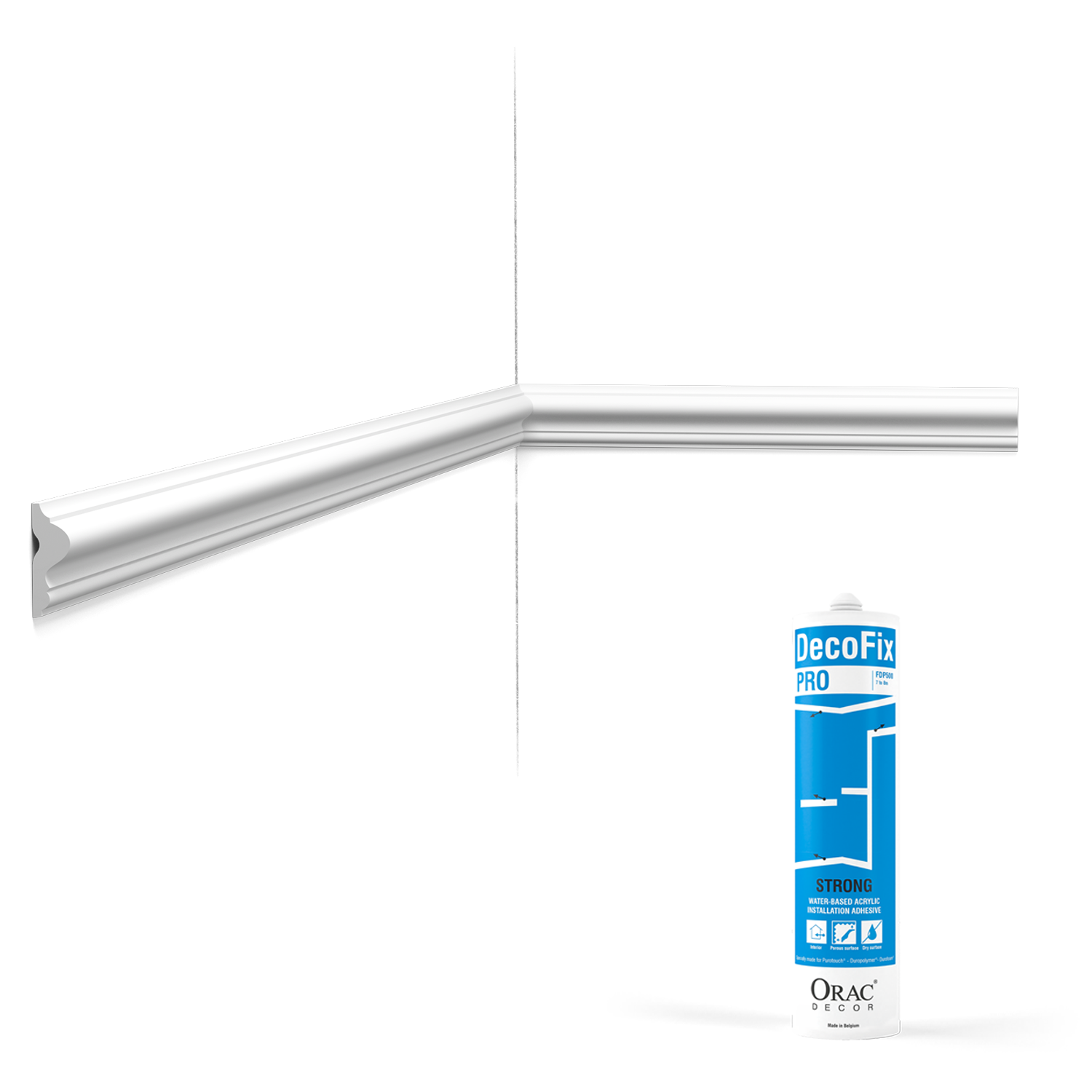 Pack 10 mètres Cimaise murale PX201 avec colle - Orac x Cimaises-et-plus - 2,5 x