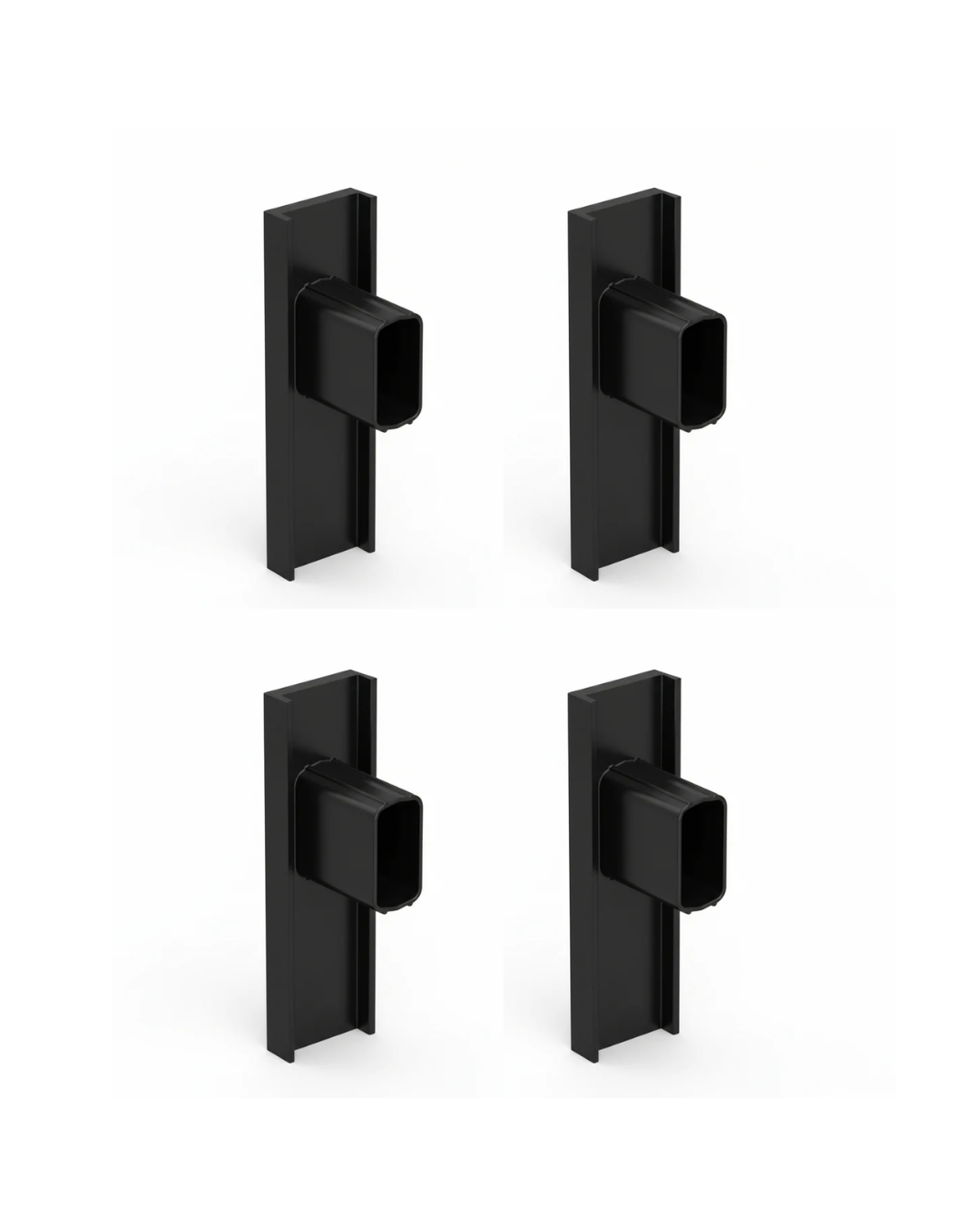 Pack of 4 end caps for Info Rail Black - Artiteq Picture Rail Accessory