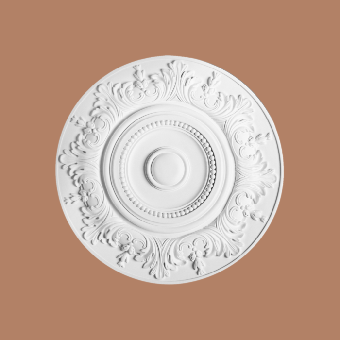 Rosetón de techo para rieles de cuadros y más R100 - ø 47cm - moldura decorativa de poliuretano