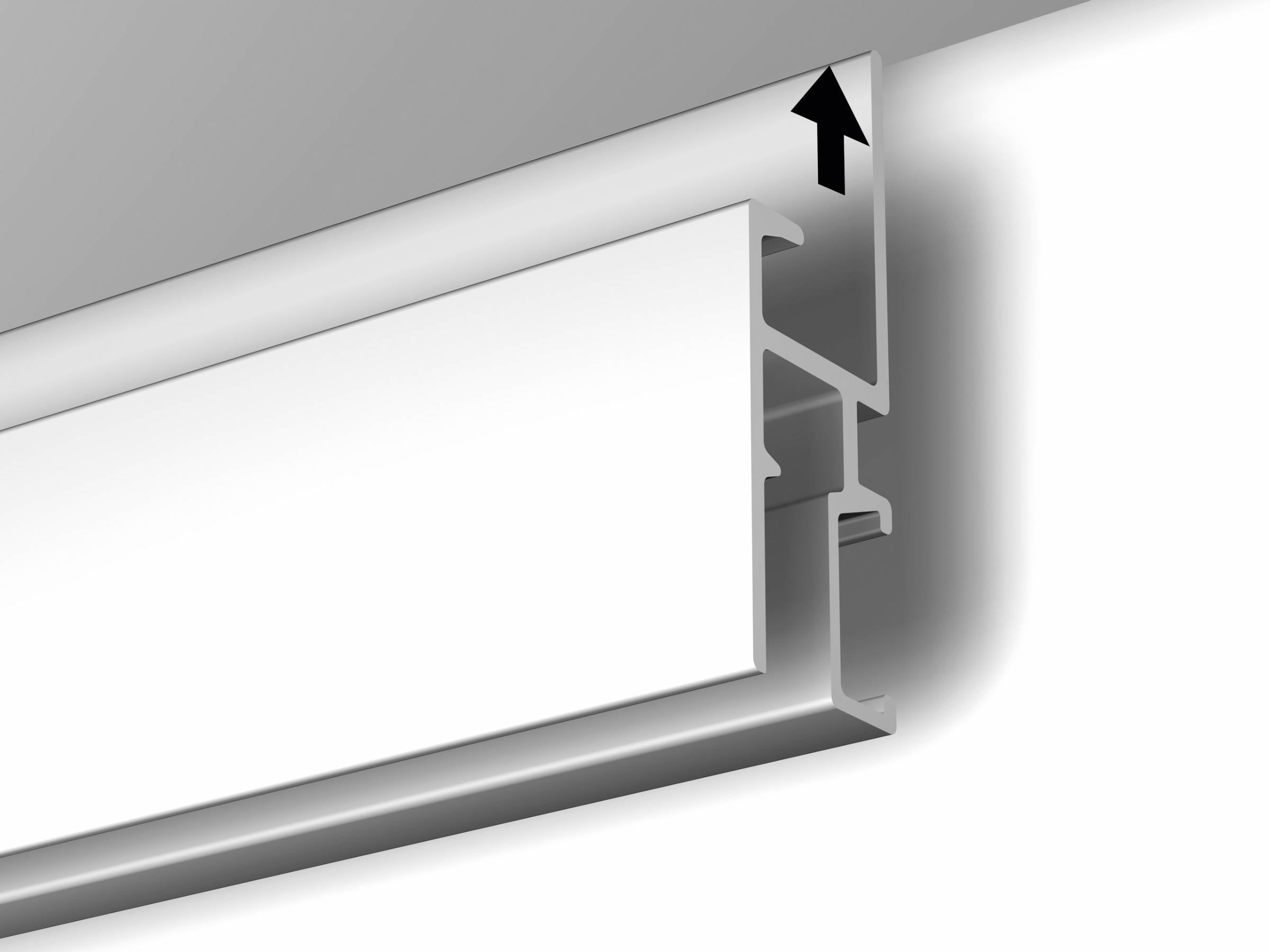 Gallery-Click Rail R30 White 200cm + clips + screws &amp; dowels Multi-material - Picture Rail Newly