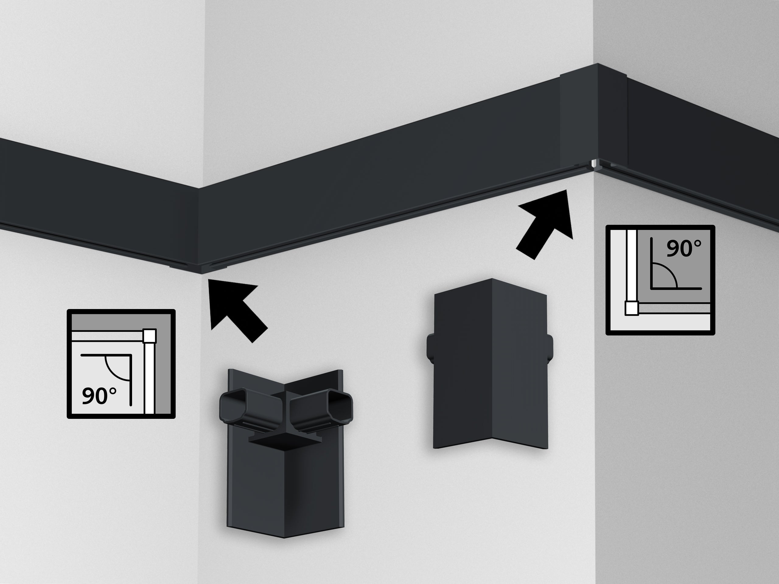 Raccord d'angle Illume Duo Rail - Accrochage éclairage Artiteq