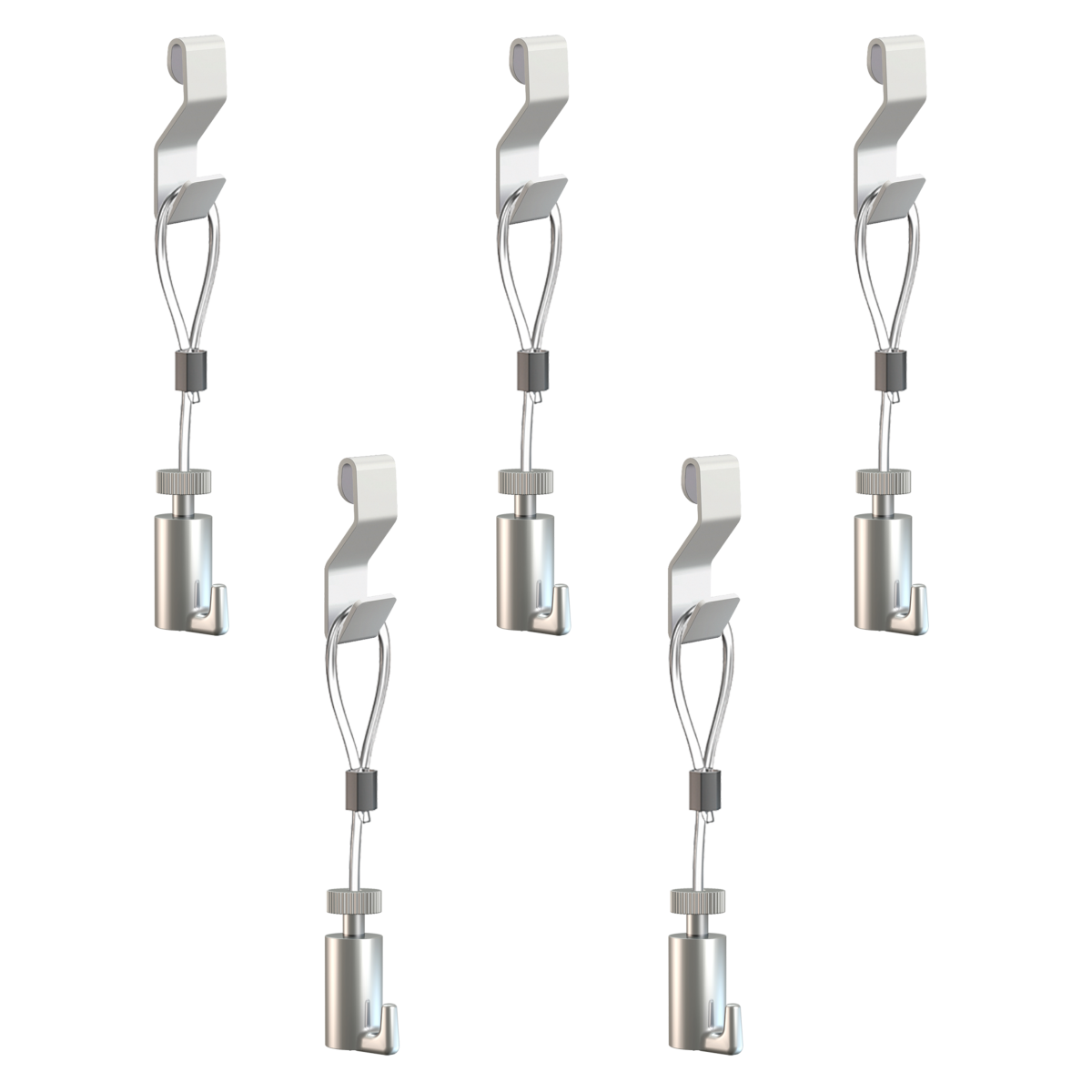 Pack de 5 kit d'accrochages tableaux Artiteq - suspension sur grilles, panneaux, cloisons - Max 15kg