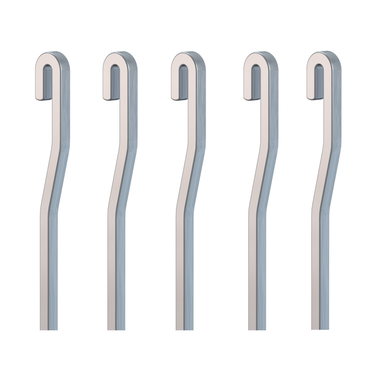 Pack 5 Tiges aluminium Grises coudées 4 mm - Accessoire Cimaise Tableau