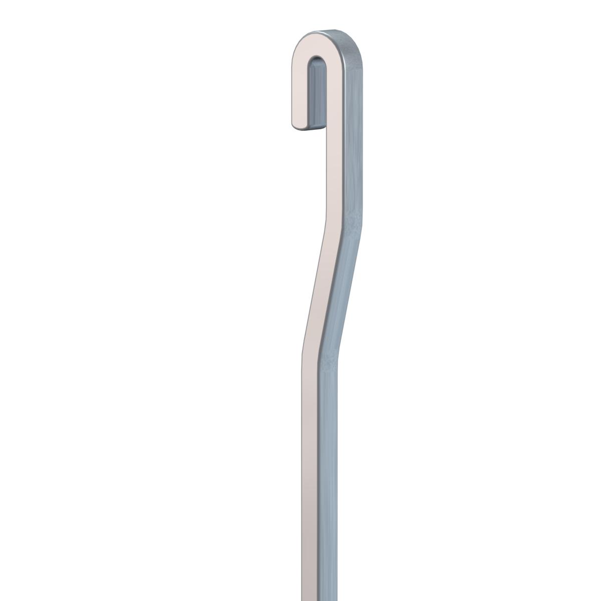 Pack of 5 4 mm angled grey aluminium rods - Picture rail accessory