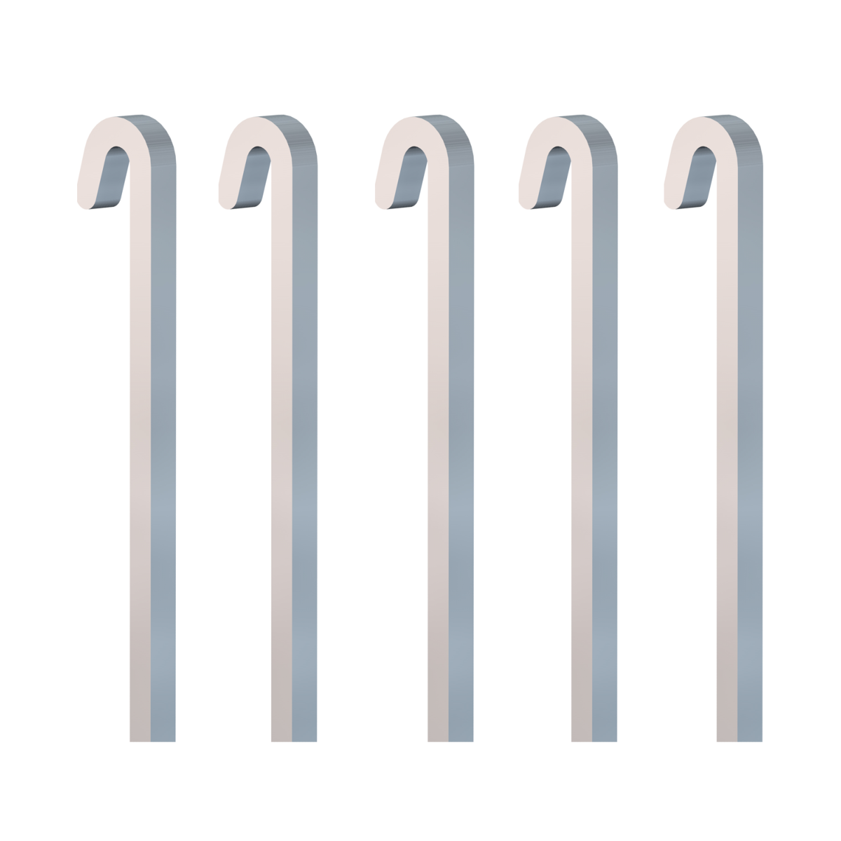Pack of 5 straight square aluminum rods 20 kg - 4 mm - Picture rail accessory