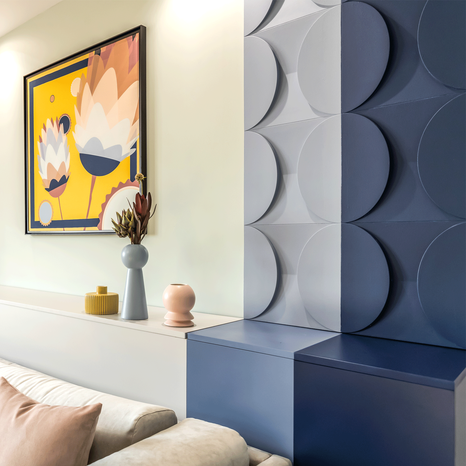 W107 CIRCLE - elemento decorativo de pared para formar patrones - 33,3 x 33,3 x 2,9 cm (largo x ancho x alto) Orac Decor