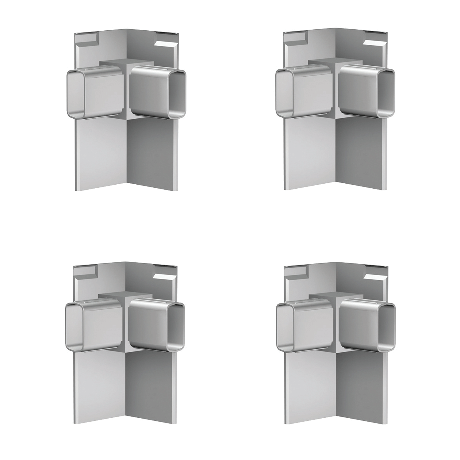 Pack of 4 Click Pro Picture Rail Corner Connectors - Artiteq Picture Rail Accessory
